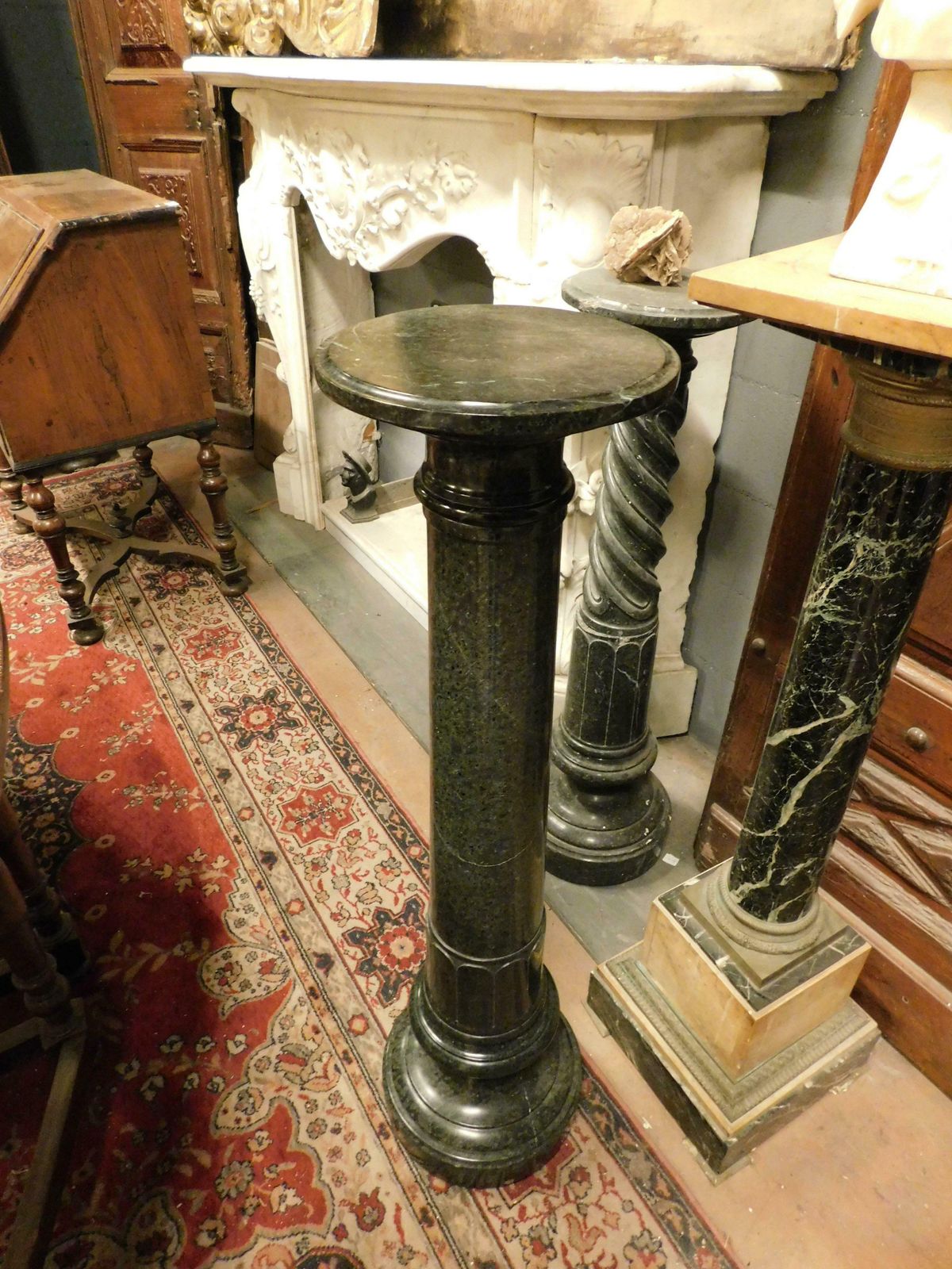 Column, Statue Holder, Carved In Verde Alpi Marble, Italy photo 1550.0