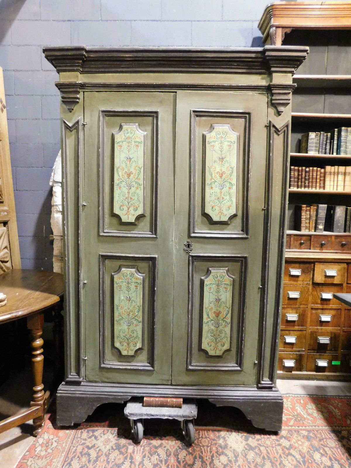 Double Door Wardrobe In Carved And Painted Wood, Italy photo Furniture