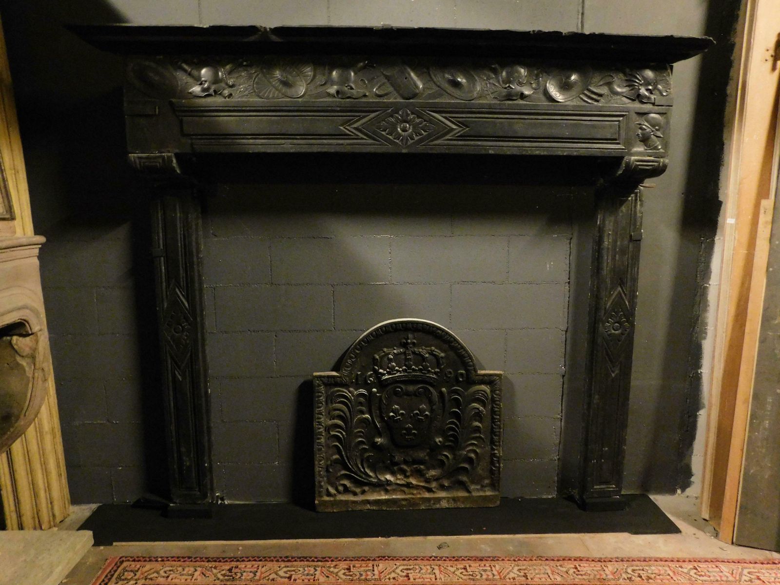 Fireplace Mantle Carved In Slate Stone, From Genoa (Italy) photo vinterior