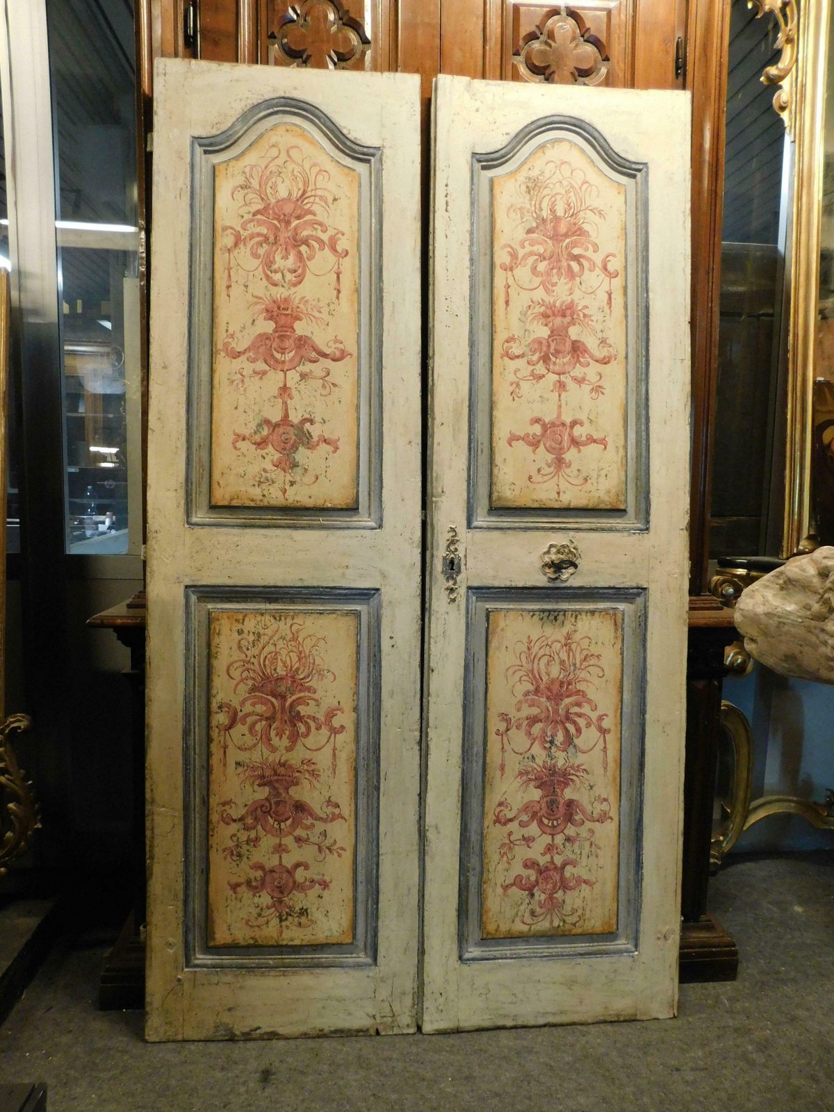 Double Wing Interior Door, In Richly Painted Wood, Italy photo Home Fixtures