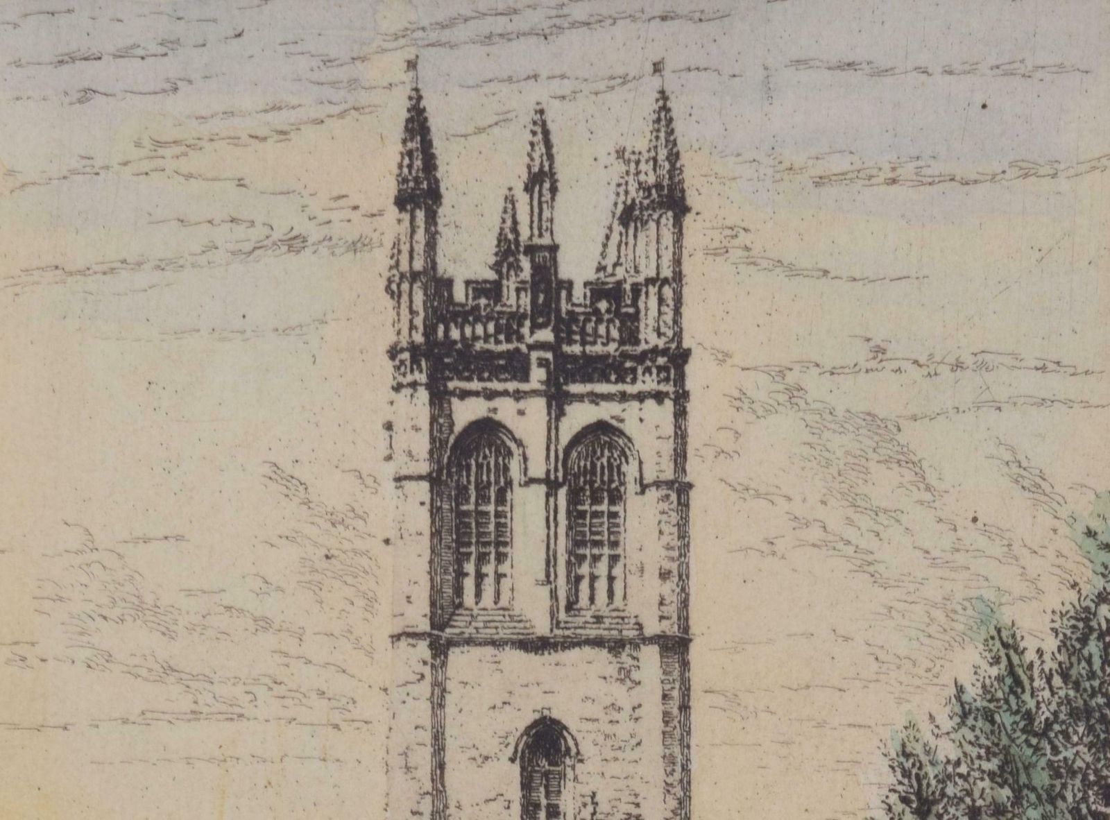 Richard H Tyrell Magdalen College, Oxford Tower Etching By Richard H Tyrell photo furniture