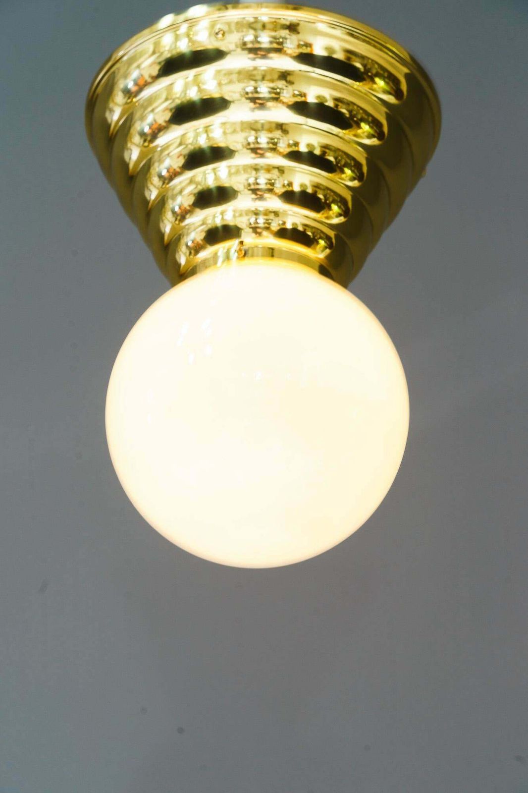 Art Deco Ceiling Lamp With Opal Glass Shade Vienna Around 1920s photo 302.0