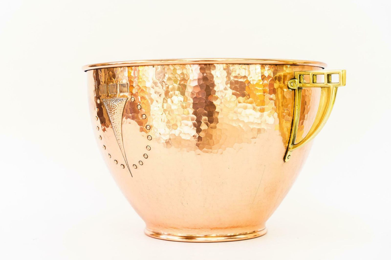 Art Deco Copper And Brass Palm Pott Vienna Around 1920s photo Home Decor