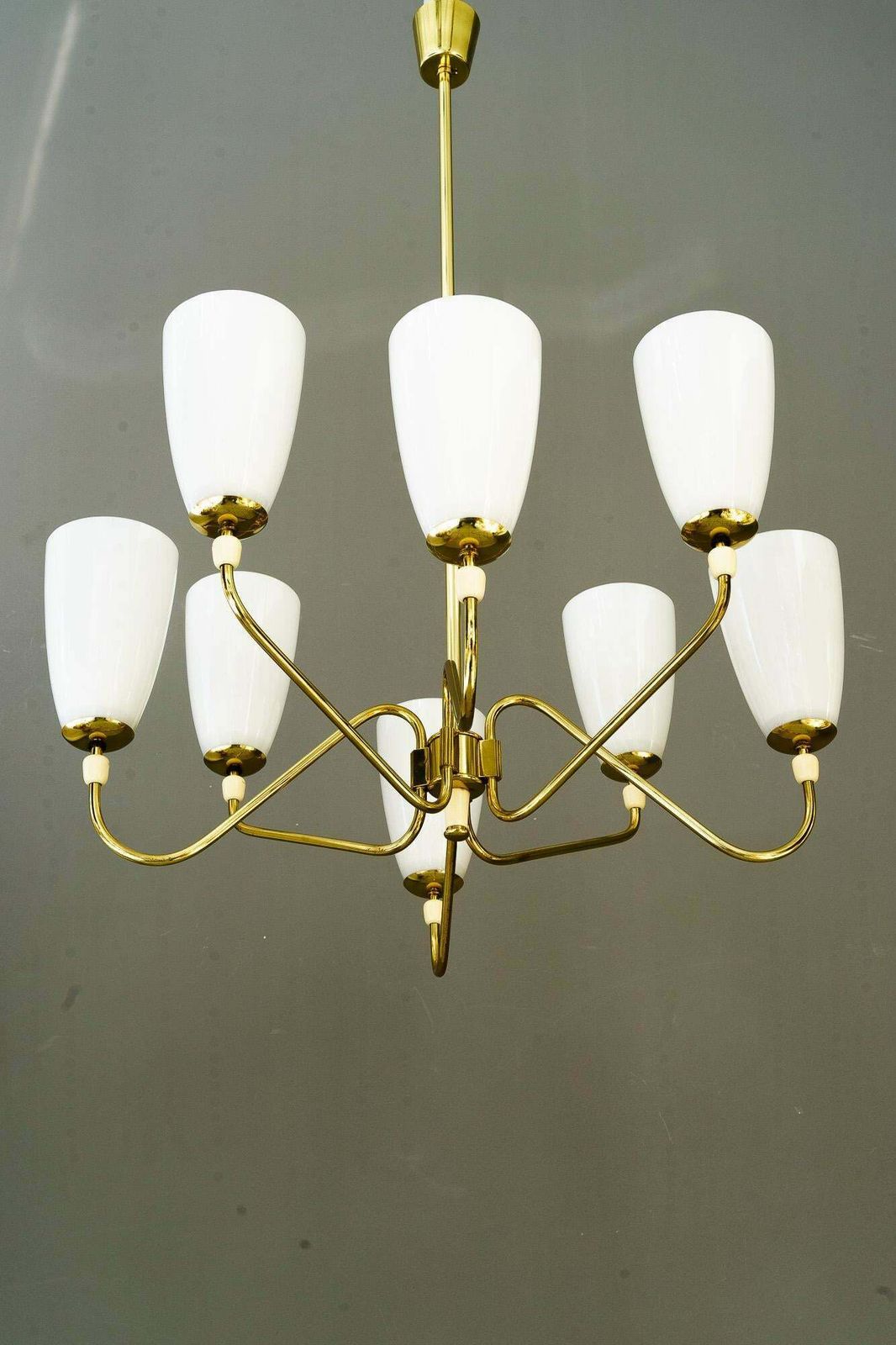8 Light Rupert Nikoll Chandelier Vienna Around 1960s photo buy