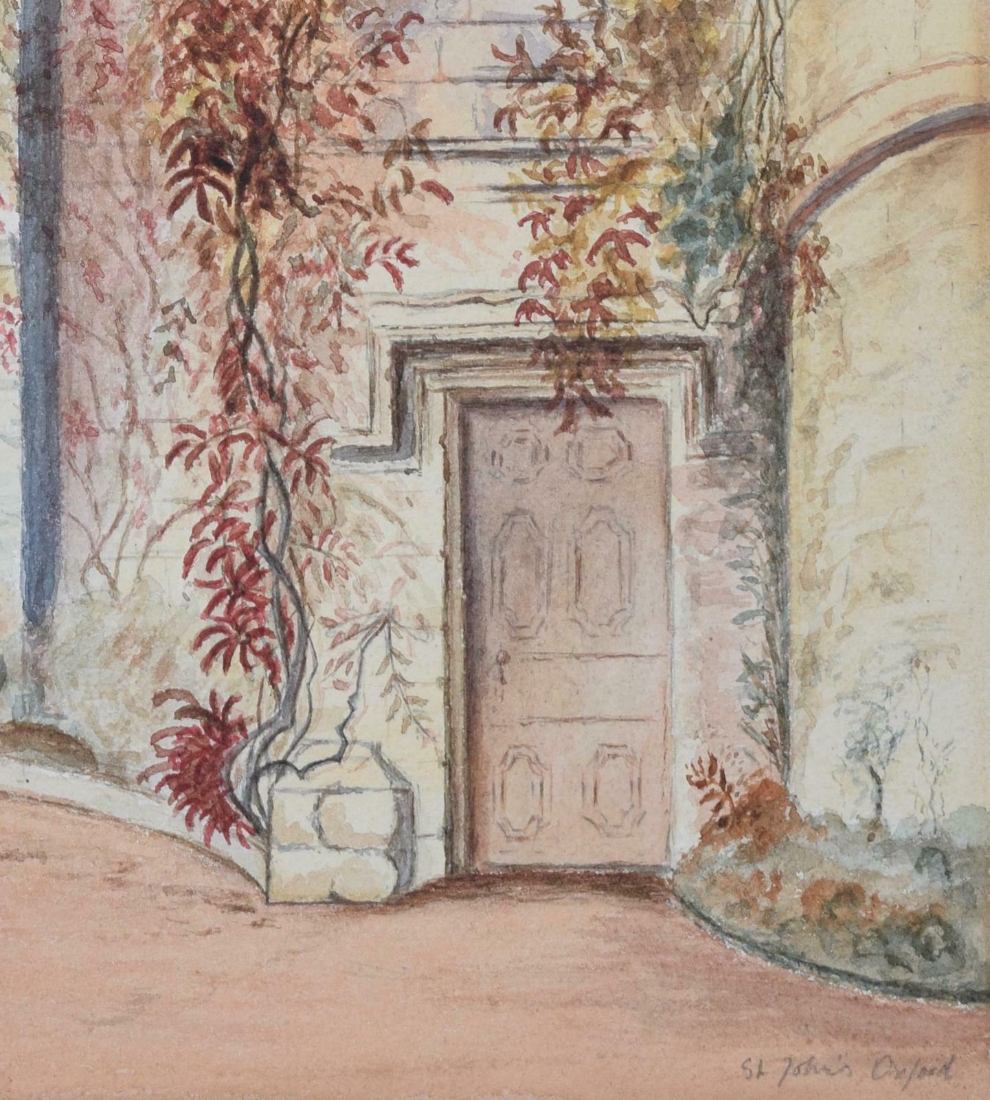 T B Miller St John's College, Oxford Watercolour By T B Miller 1908 photo Art