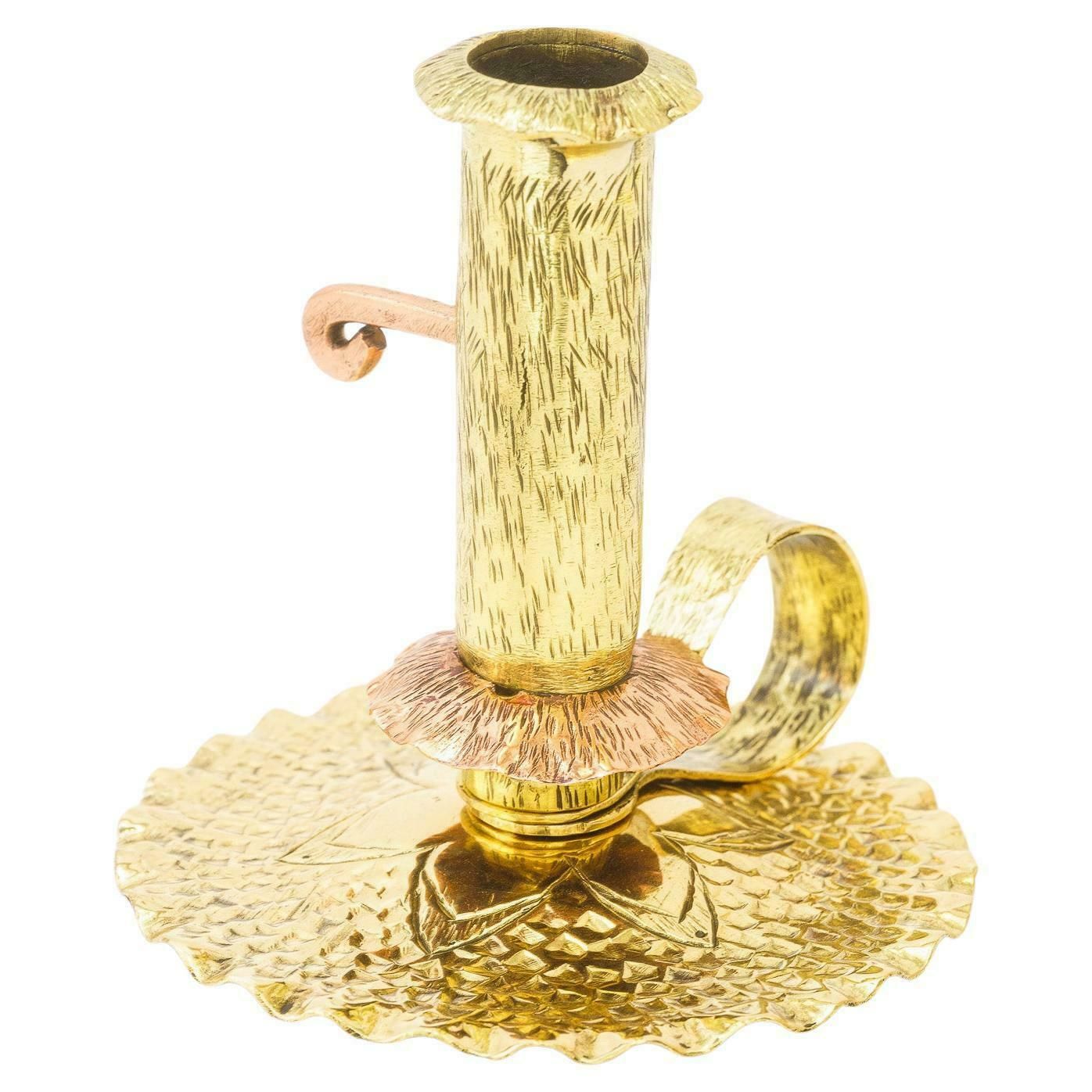 Adjustable And Portable Art Deco Candle Holder Brass Copper Vienna Around 1920s