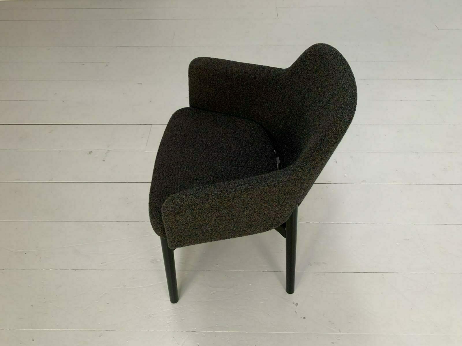 photo for sale Suite Of 6 Knoll Studio “Krusin 016” Armchairs In Dark Boucle Wool