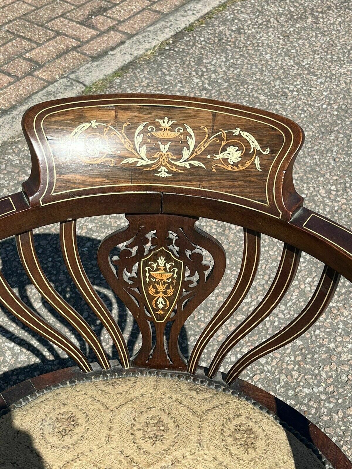 Edwardian Marquetries Inlaid Mahogany Armchair , Superb Quality. photo 608.0