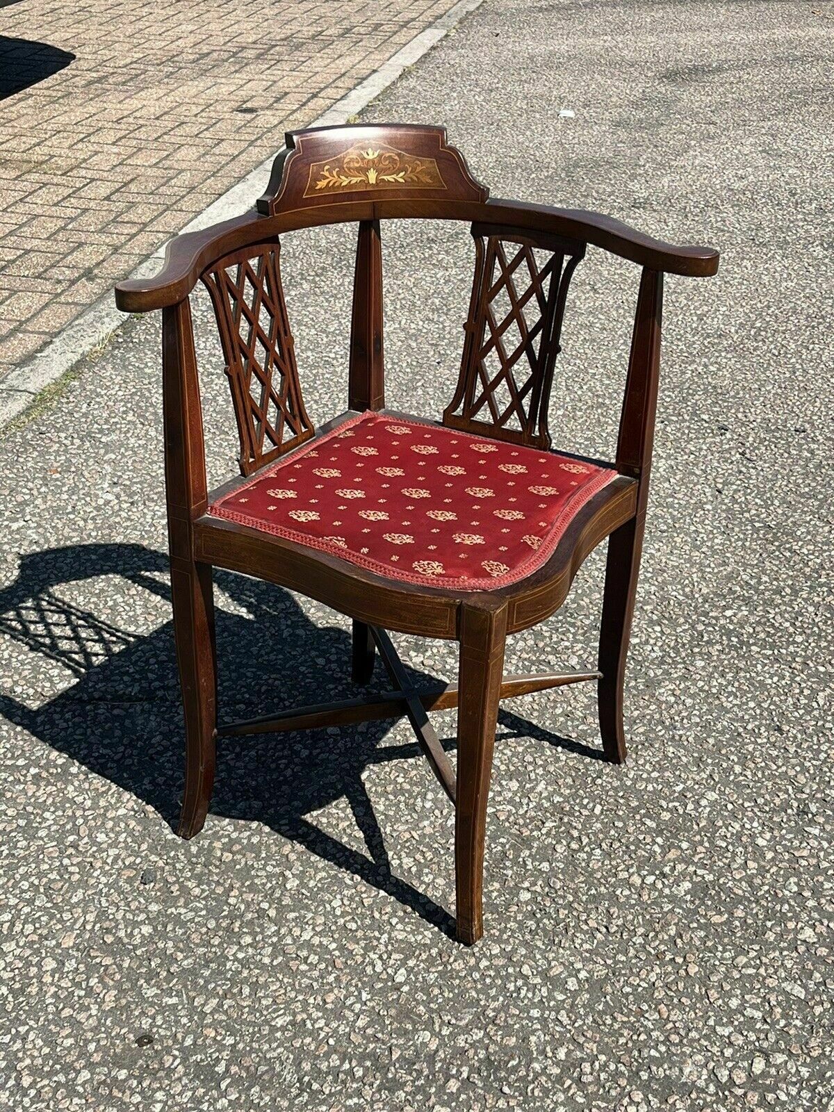 Edwardian Inlaid Mahogany Armchair photo vinterior