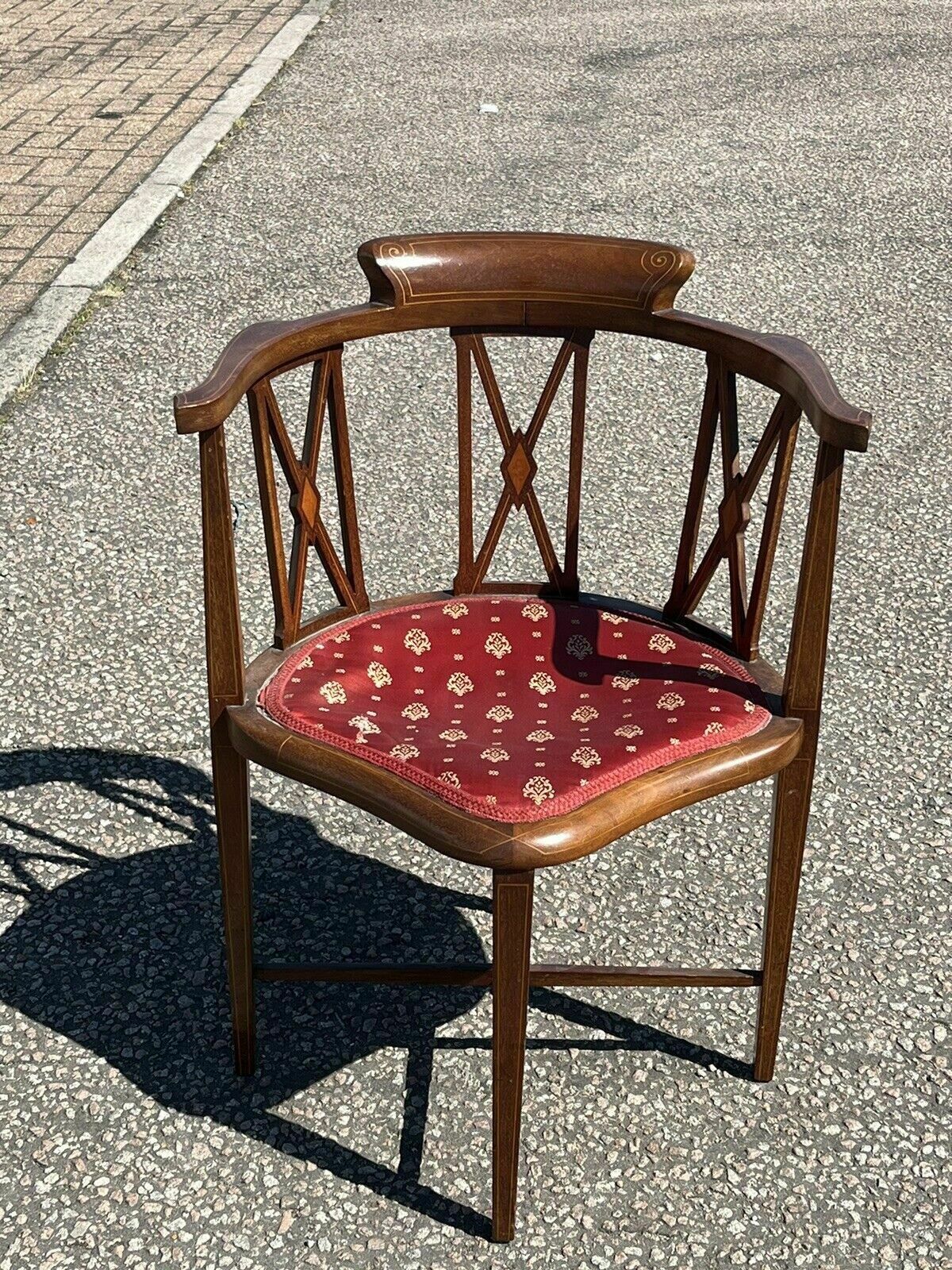 Antique Inlaid Mahogany Armchair photo furniture