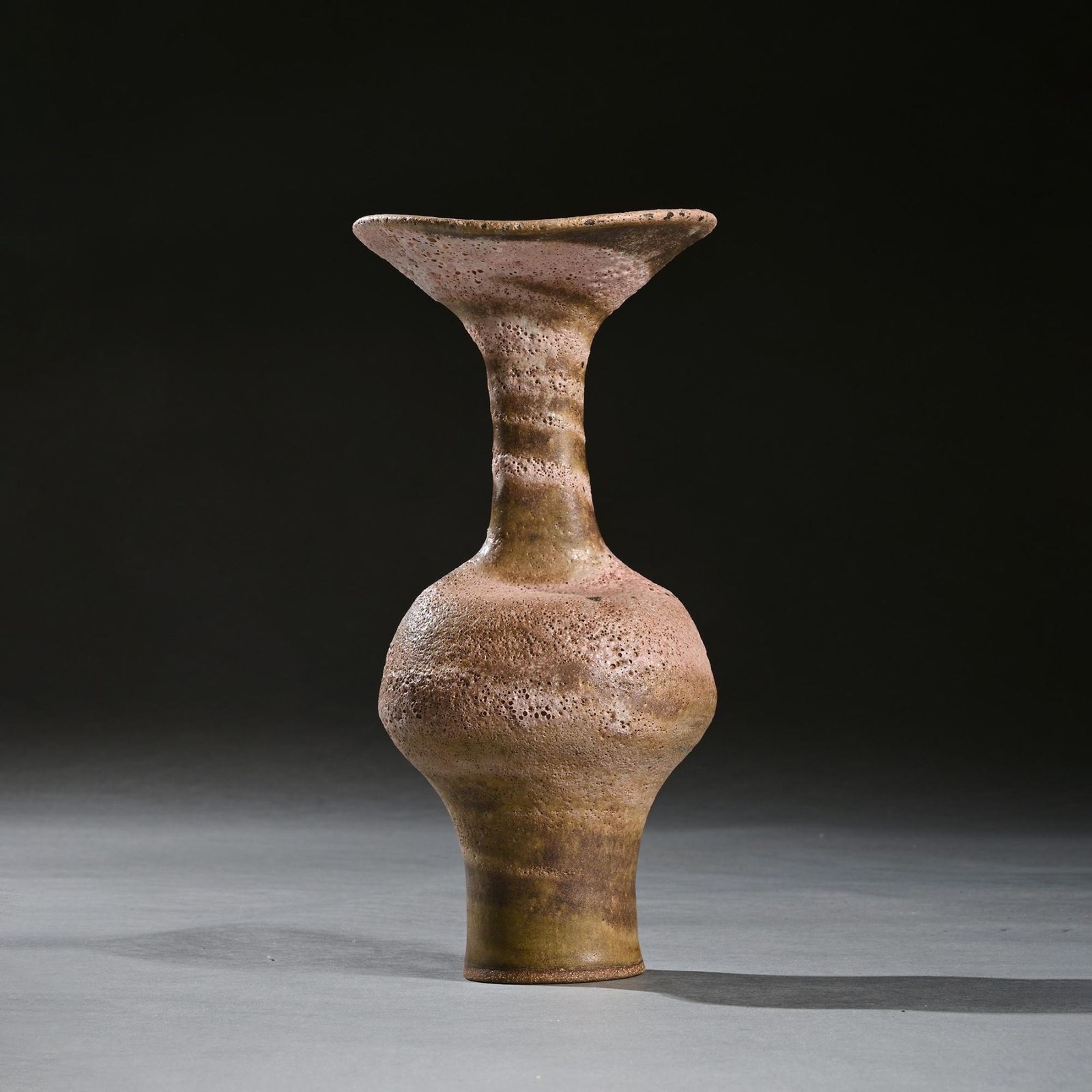 Lucie Rie Vase With Flaring Lip Mixed Stoneware Circa 1985 photo vintage