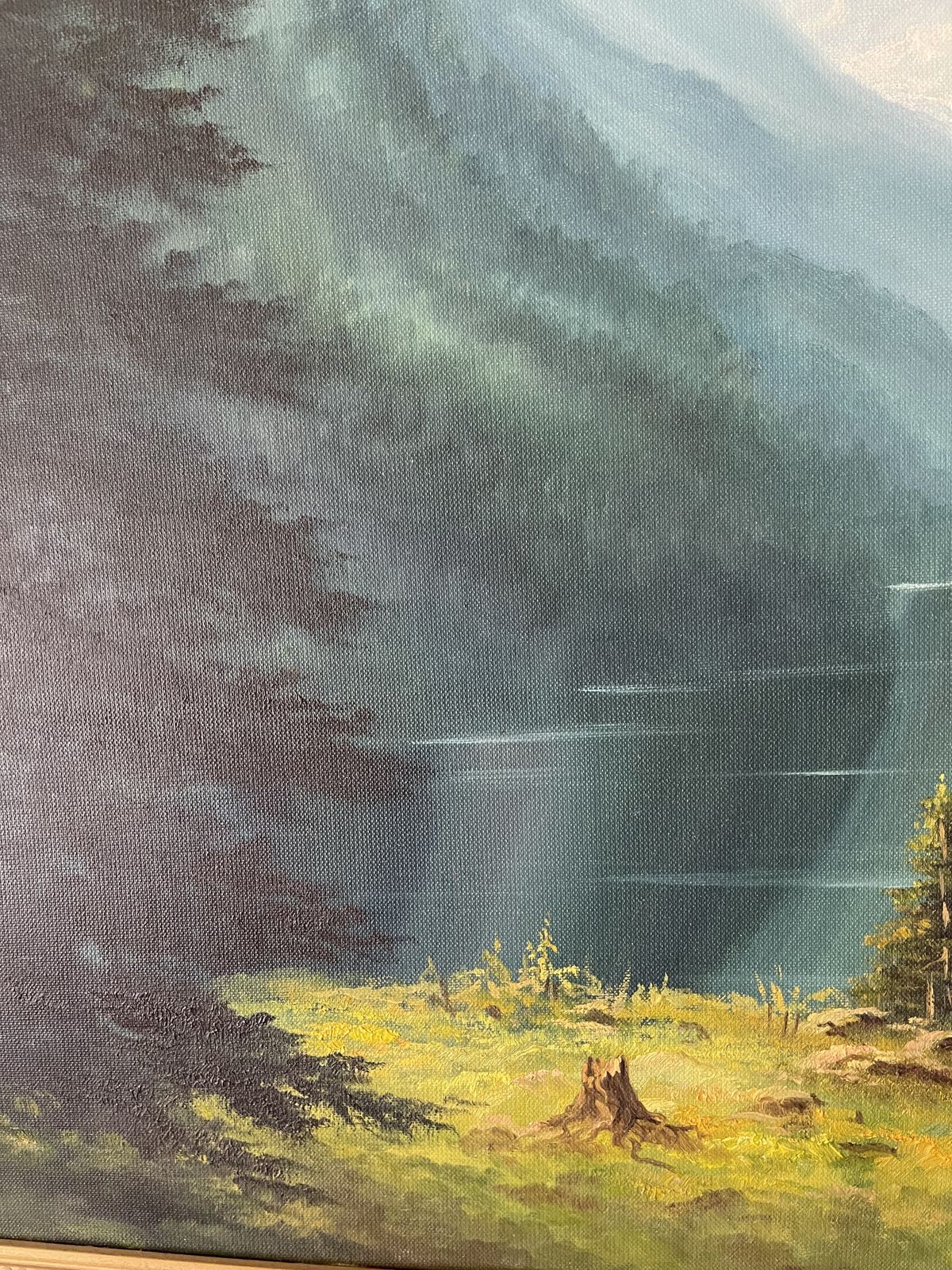 Oil Painting Of Königssee Lake In Berchtesgaden, Germany Signed photo vinterior