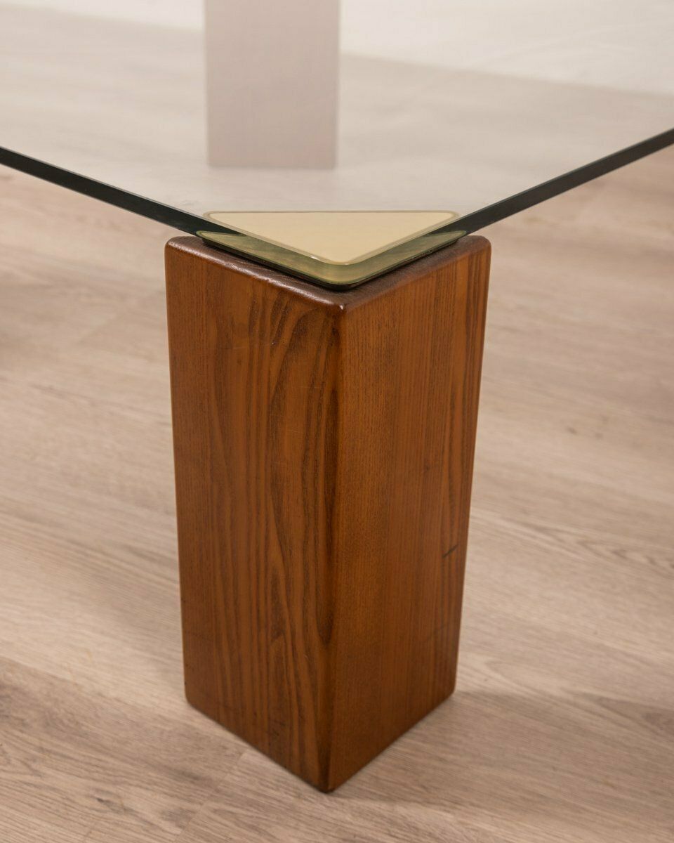Vintage Italian Table In Wood And Glass, 1908s photo vinterior