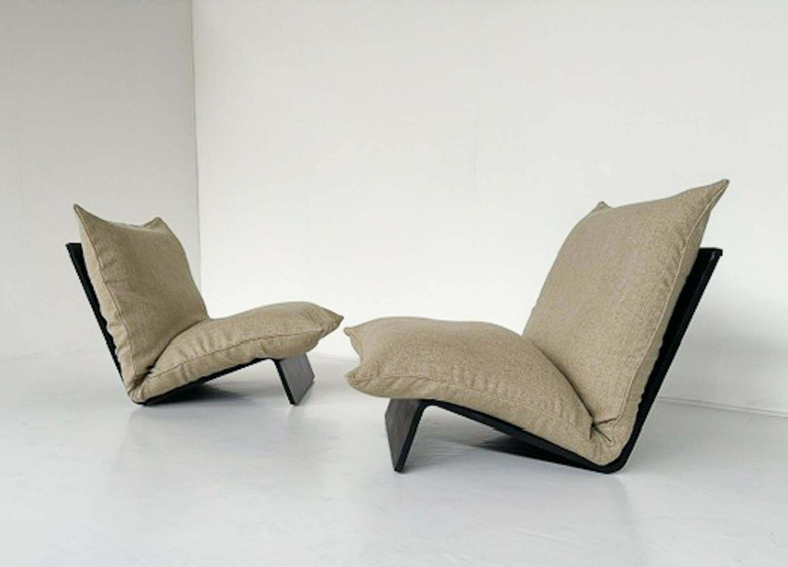 Mid Century Modern Armchair, Italy, Wood And Fabric   3 Available photo Furniture