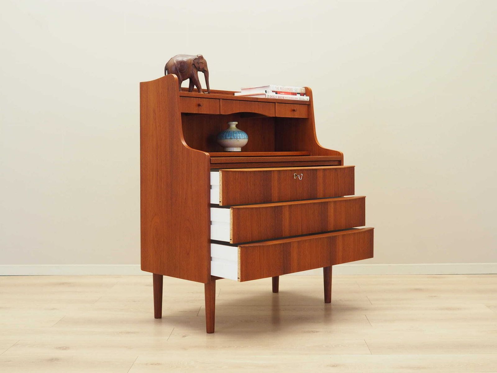 Teak Secretary, Danish Design, 1970s, Production: Denmark photo vinterior