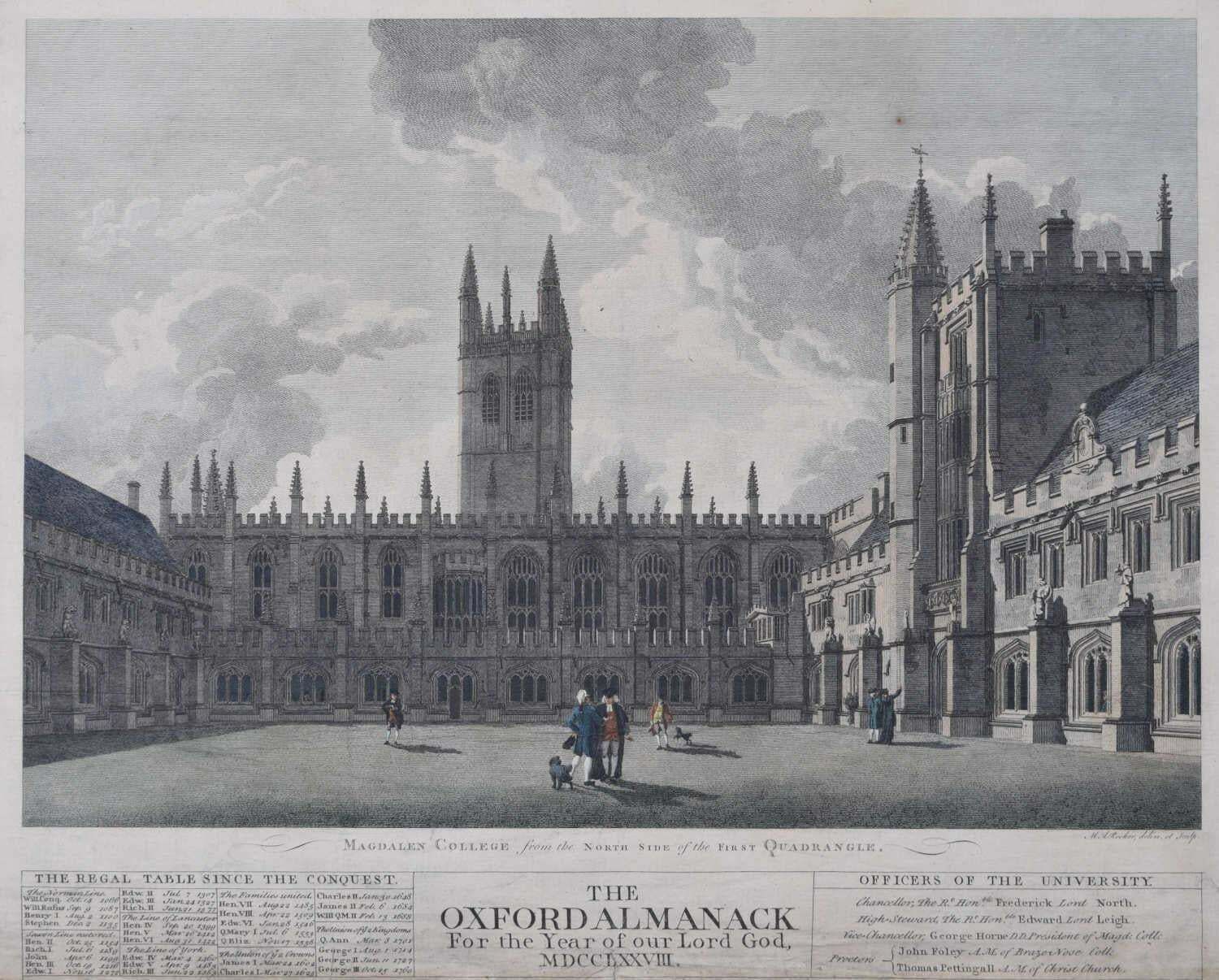 Gonville And Caius College, Cambridge Etching After Richard Bankes Harraden 1810