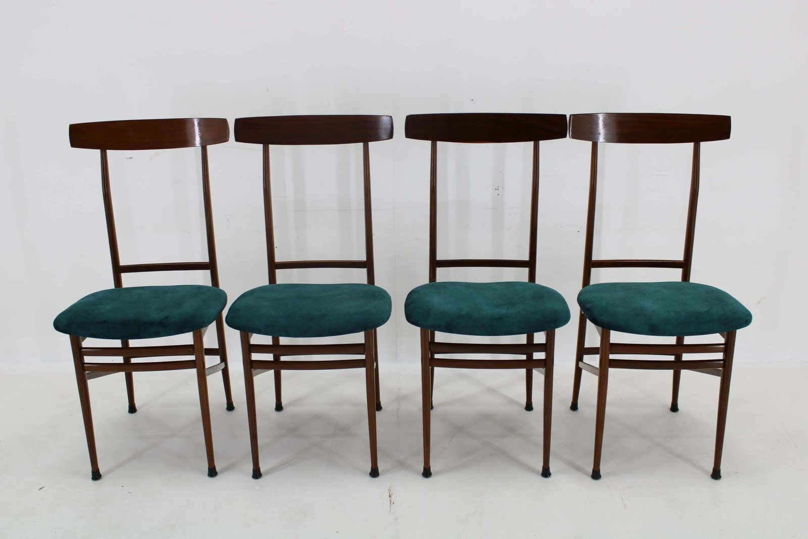 1960s Set Of Four Mahogany Dining Chairs, Italy photo for sale