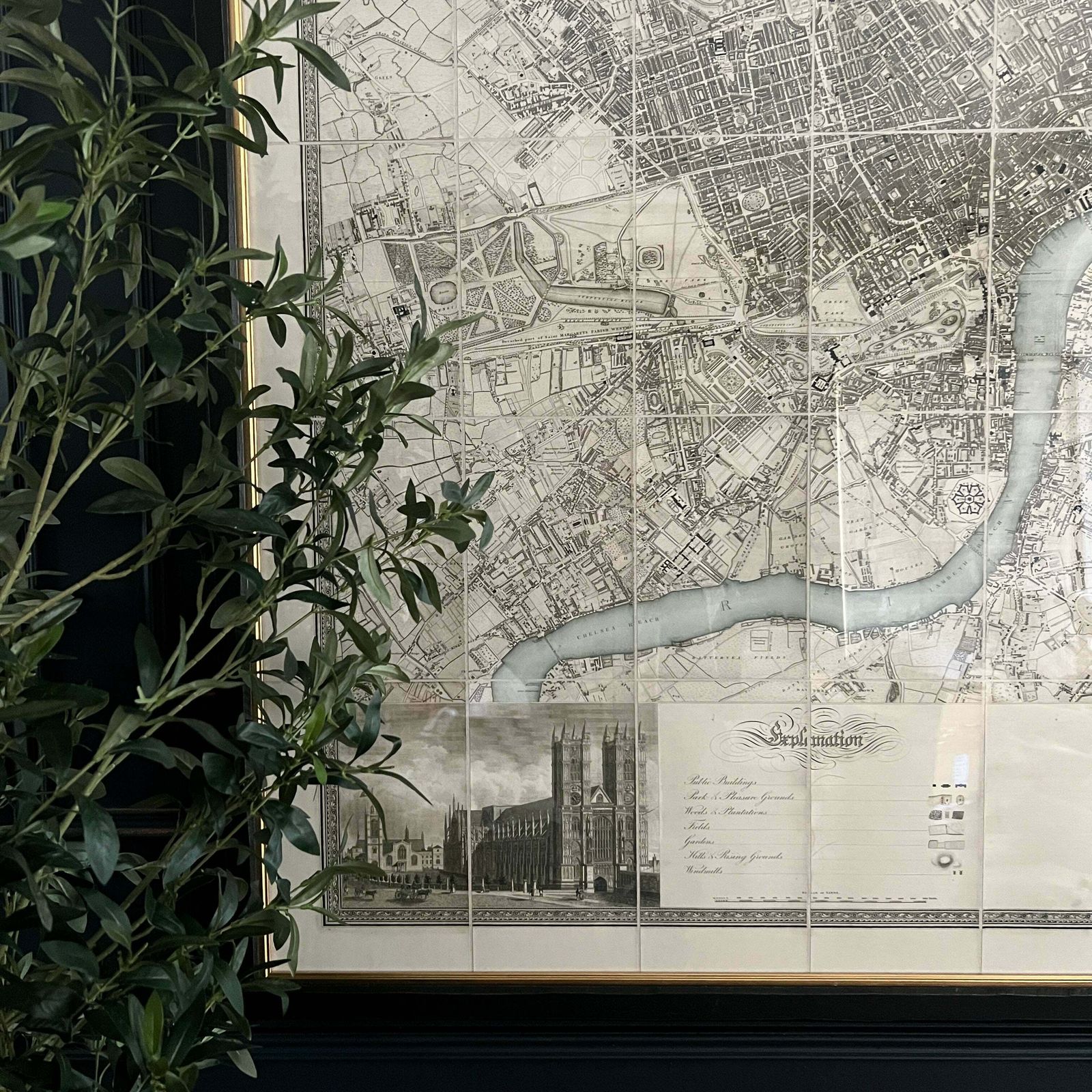 Greenwood's London Map Circa 1827   Large photo vinterior