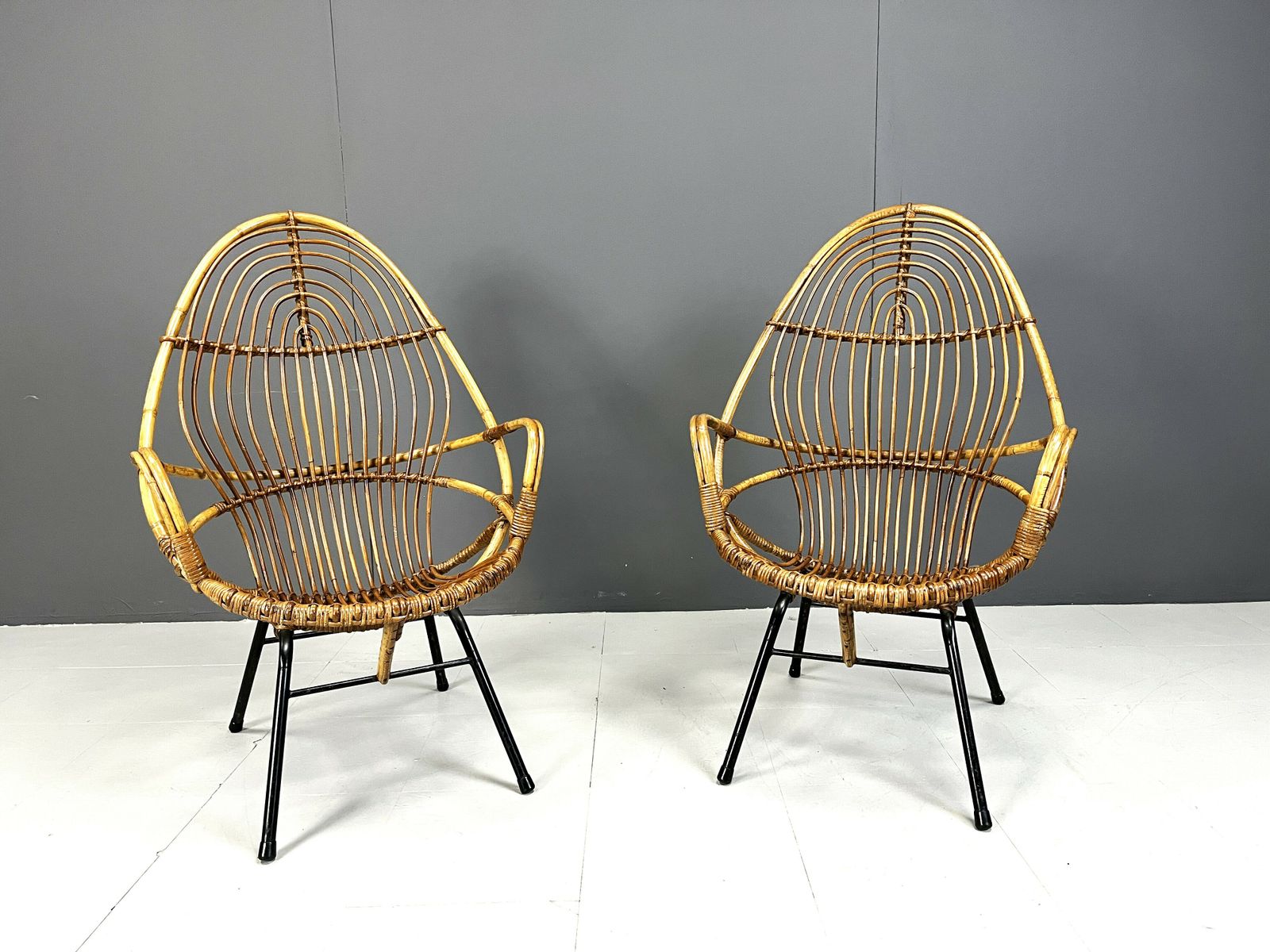 Pair Of Mid Century Chairs By Rohé Noordwolde, 1960's, Netherlands photo 595.0