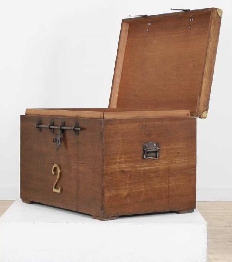Victorian Teak Military Chest With ‘V R’ Brass Insignia