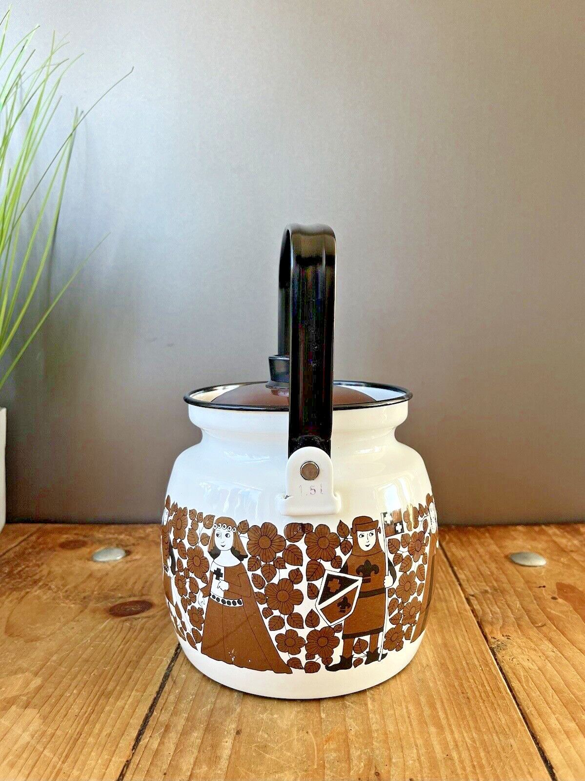 Vintage 60's Finel Arabia Finland Ritari Knight Scandi Stove Top Kettle Teapot photo vinterior