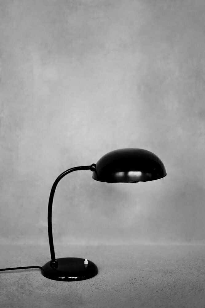 Vintage German Bauhaus Minimalist Black Metal Desk Lamp From Cosack, 1940s