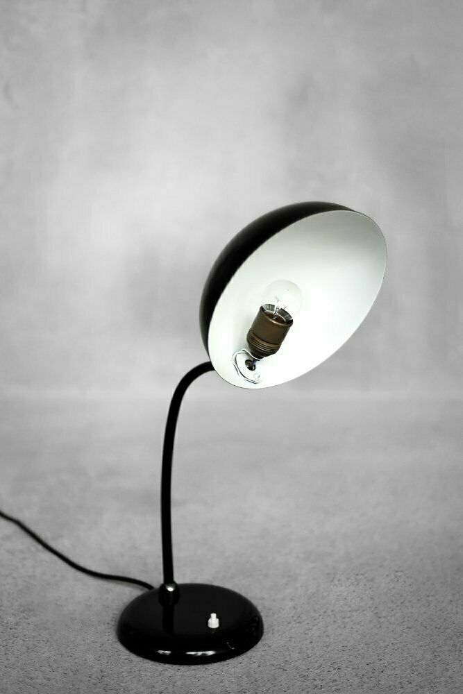 photo furniture Vintage German Bauhaus Minimalist Black Metal Desk Lamp From Cosack, 1940s