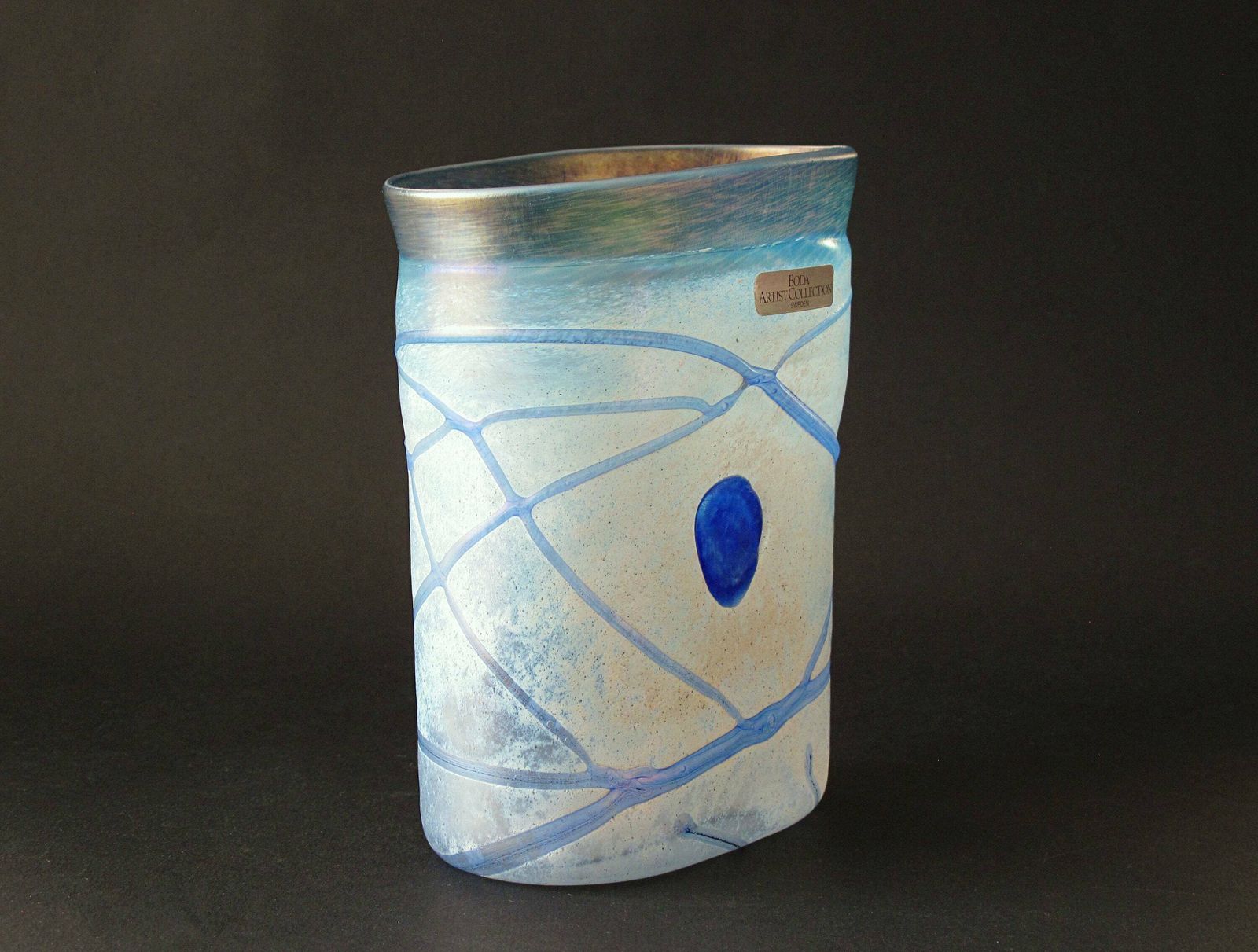 Bertil Vallien 'Galaxy Blue' Vase Designed For Kosta Boda Of Sweden photo furniture