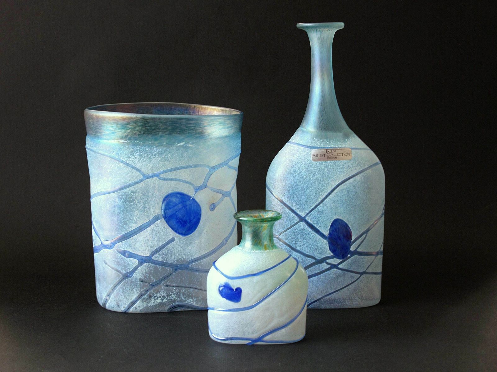 photo for sale Bertil Vallien 'Galaxy Blue' Vase Designed For Kosta Boda Of Sweden