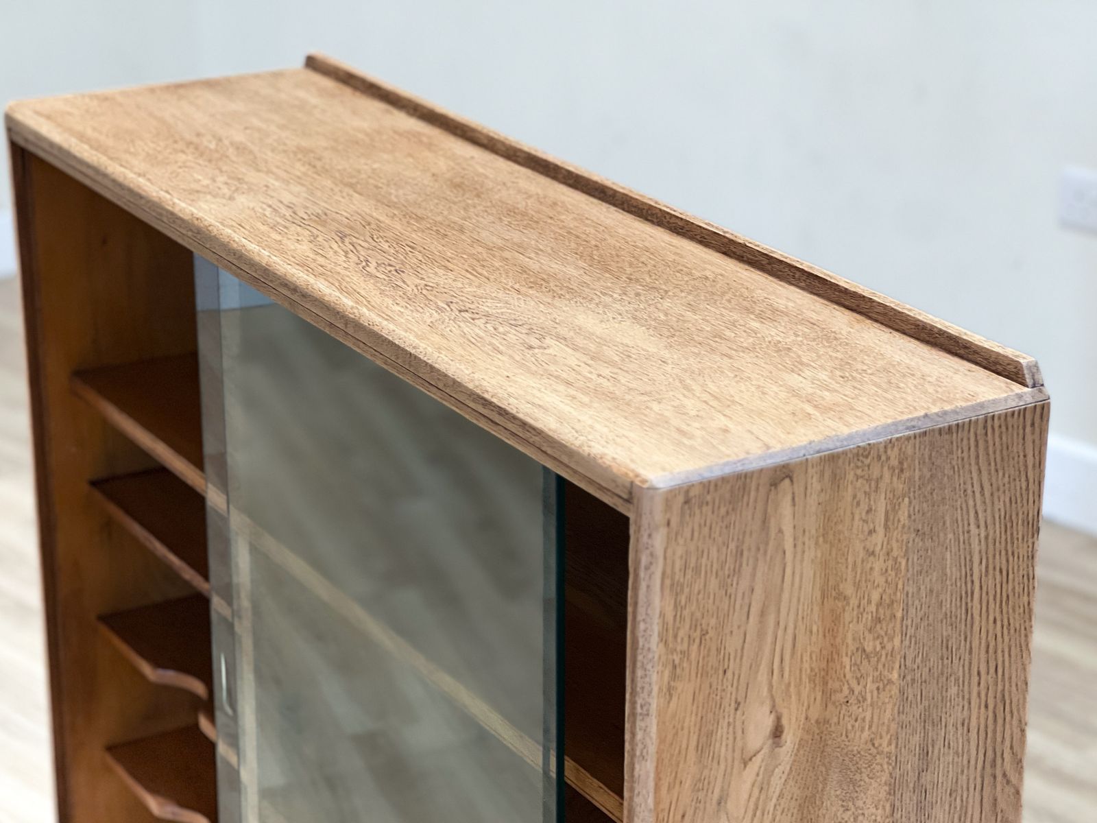 Oak Display Cabinet, 1950s, Vintage photo Furniture