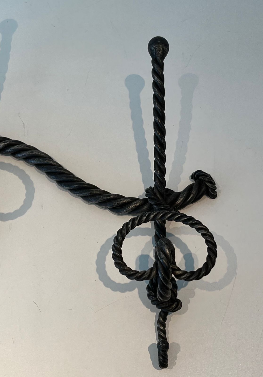 Twisted Wrought Iron Coat Rack. French Work photo buy