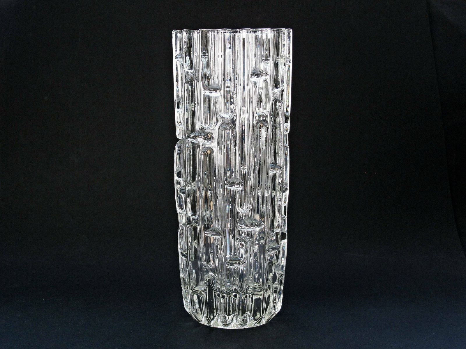 Frantisek Vizner Maze Vase   Czech Clear Glass 'Maze' Vase By Frantisek Vizner For Hermanova Hut Glassworks, Pattern Number 20082