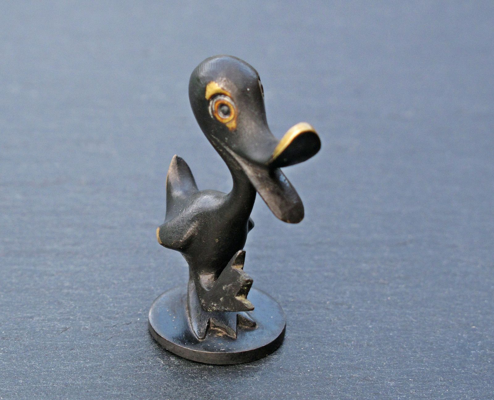 Richard Rohac Small Duck   Blackened Brass Small Duck By Richard Rohac Of Austria photo for sale