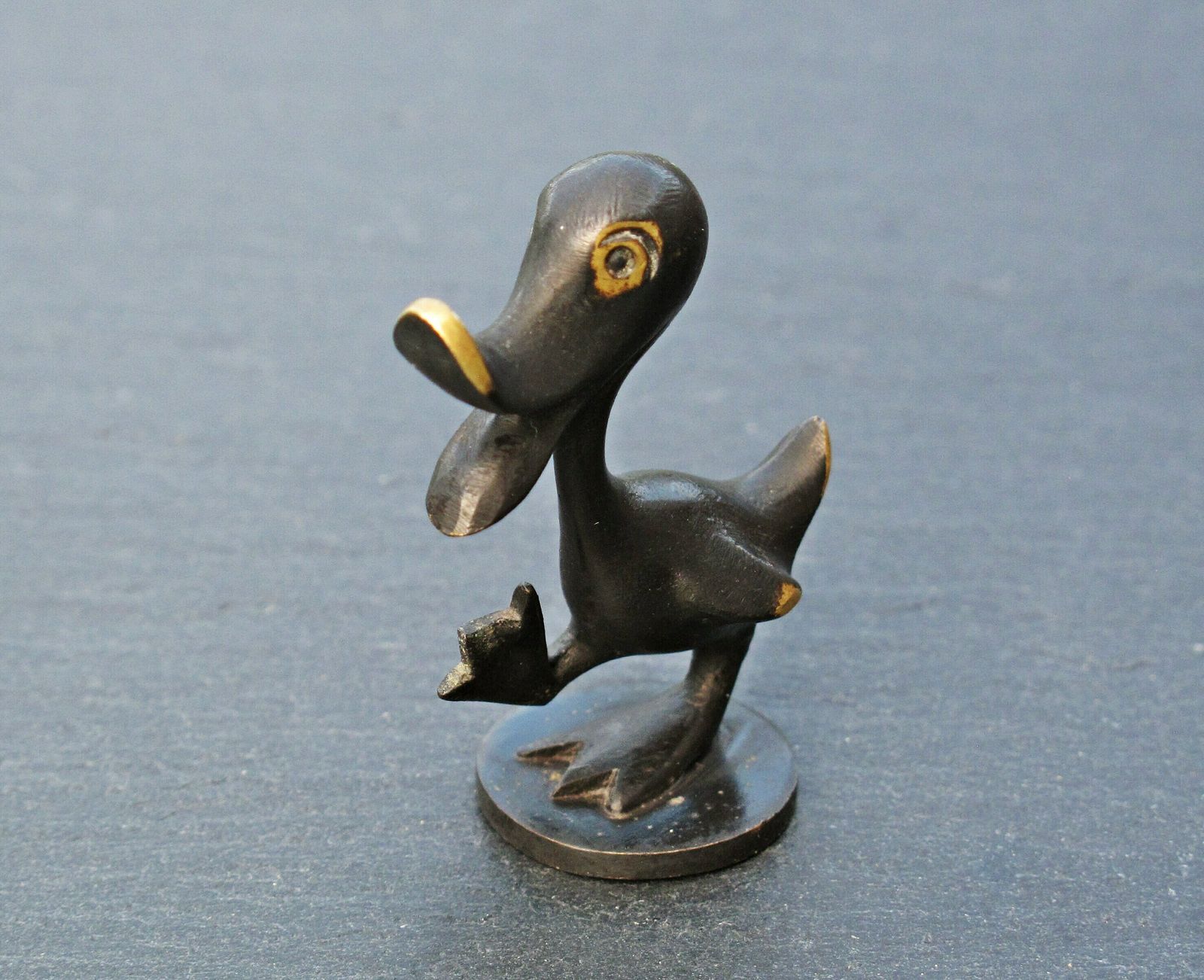 Richard Rohac Small Duck   Blackened Brass Small Duck By Richard Rohac Of Austria photo Art
