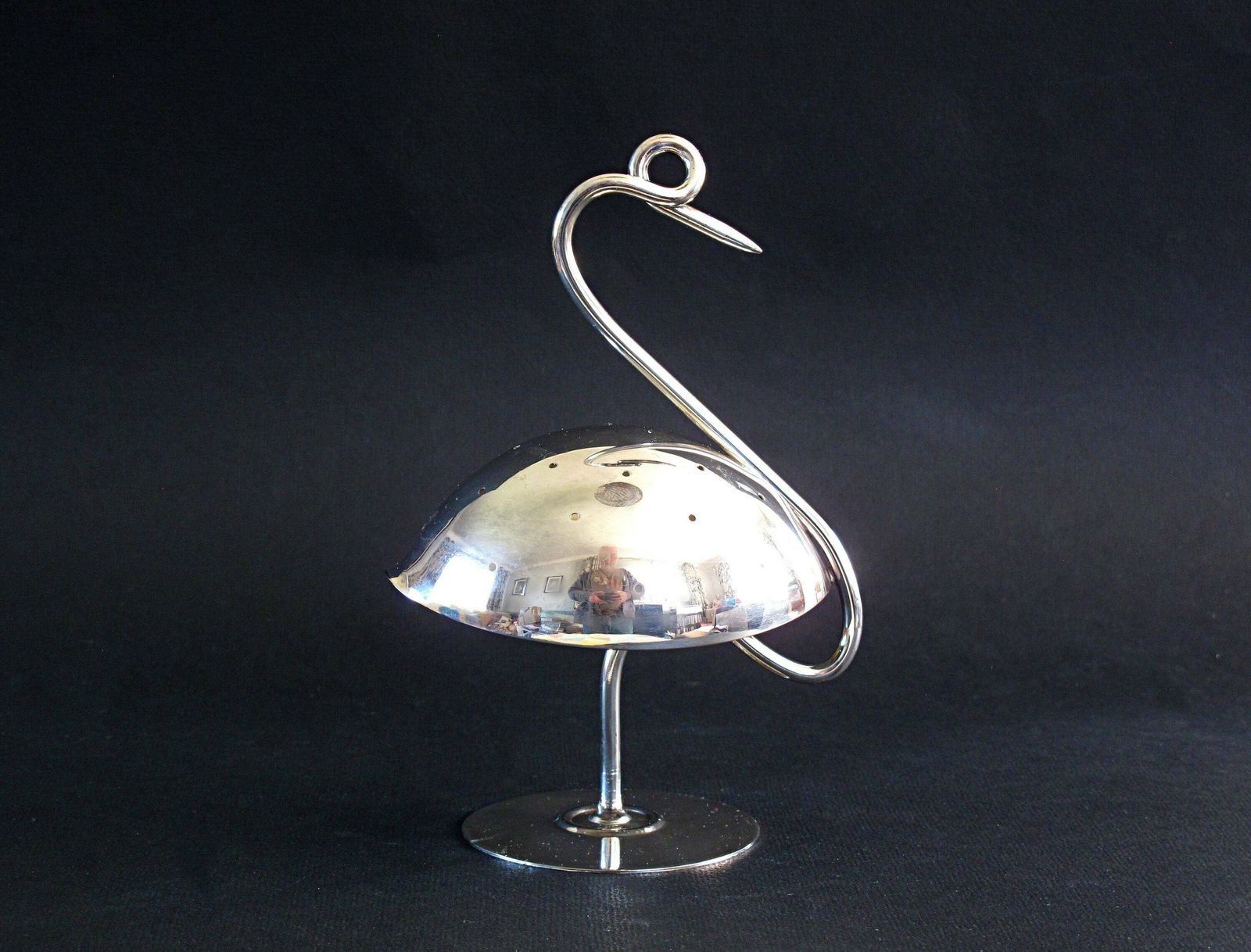 Napier Flamingo Hors D'oeuvres Holder   Art Deco Silver Plate Cocktail Stick / Toothpick Holder By Napier