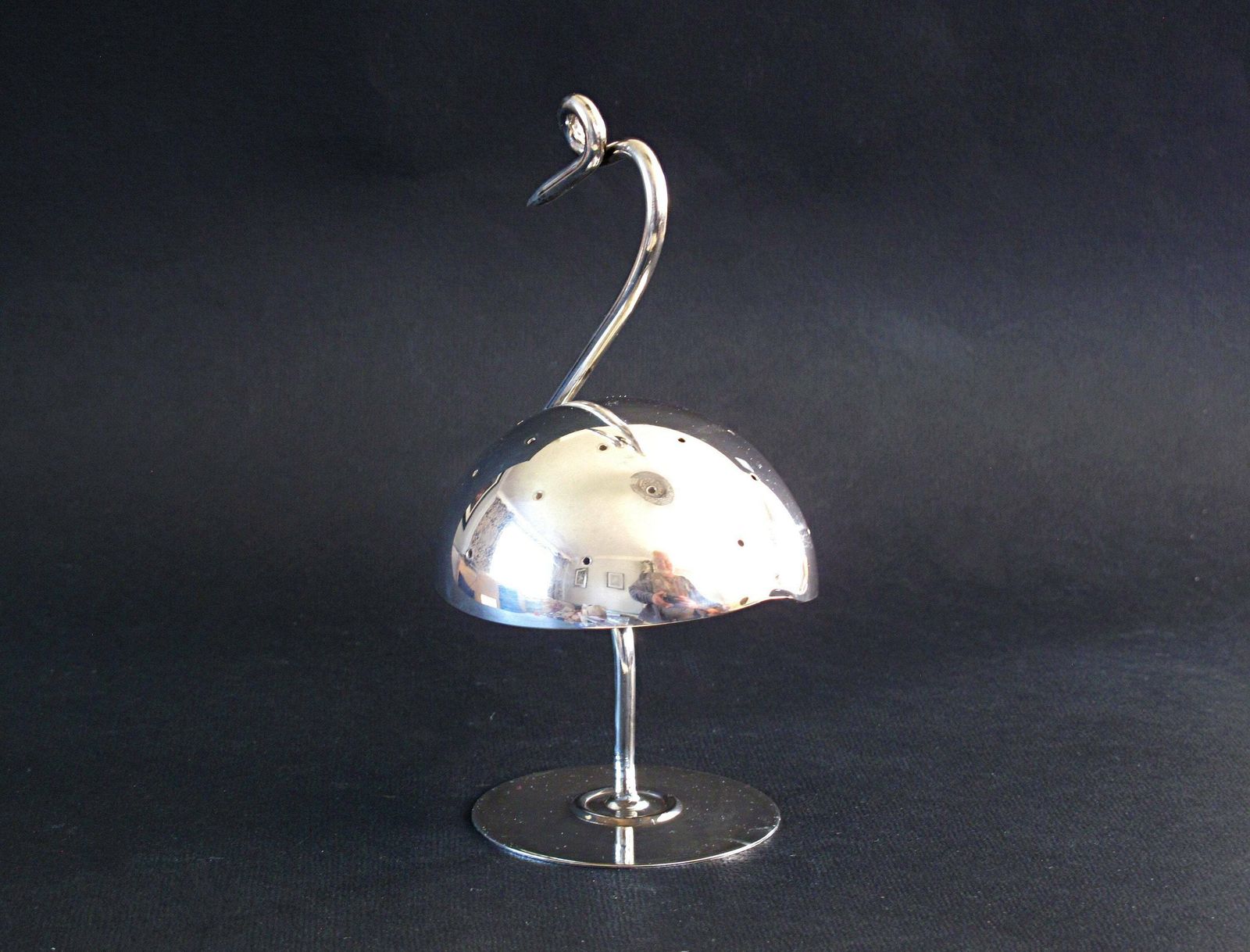 Napier Flamingo Hors D'oeuvres Holder   Art Deco Silver Plate Cocktail Stick / Toothpick Holder By Napier photo 108.0
