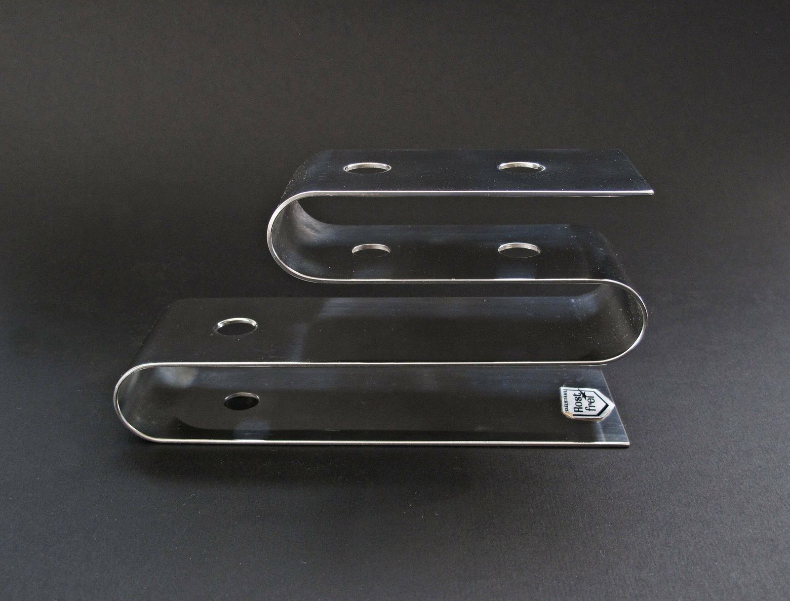 Erhard Candle Holder From Germany   Chromed Steel Taper Candle Holder By Erhard Of Germany For Taper Candles photo vinterior