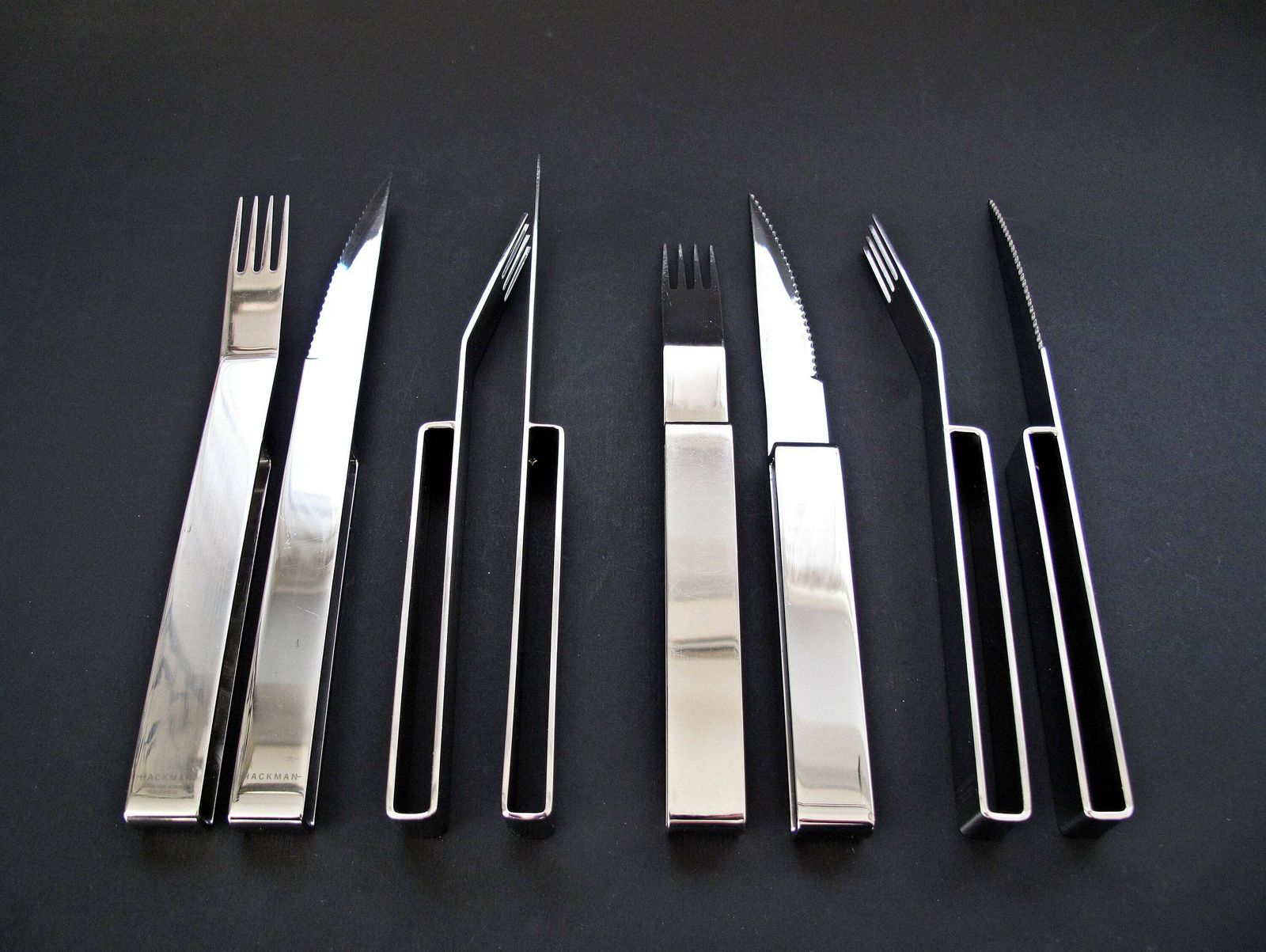 Hackman Steak Cutlery Designed By Harri Koskinen   Stainless Steel Steak Cutlery By Hackman For Iitala, Finland photo vintage