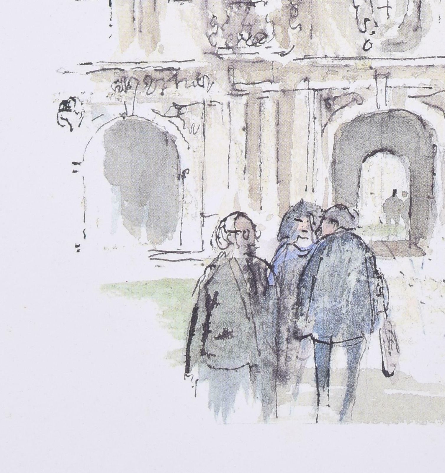 Hugh Casson St John's College, Oxford Lithograph By Hugh Casson 1989 photo for sale