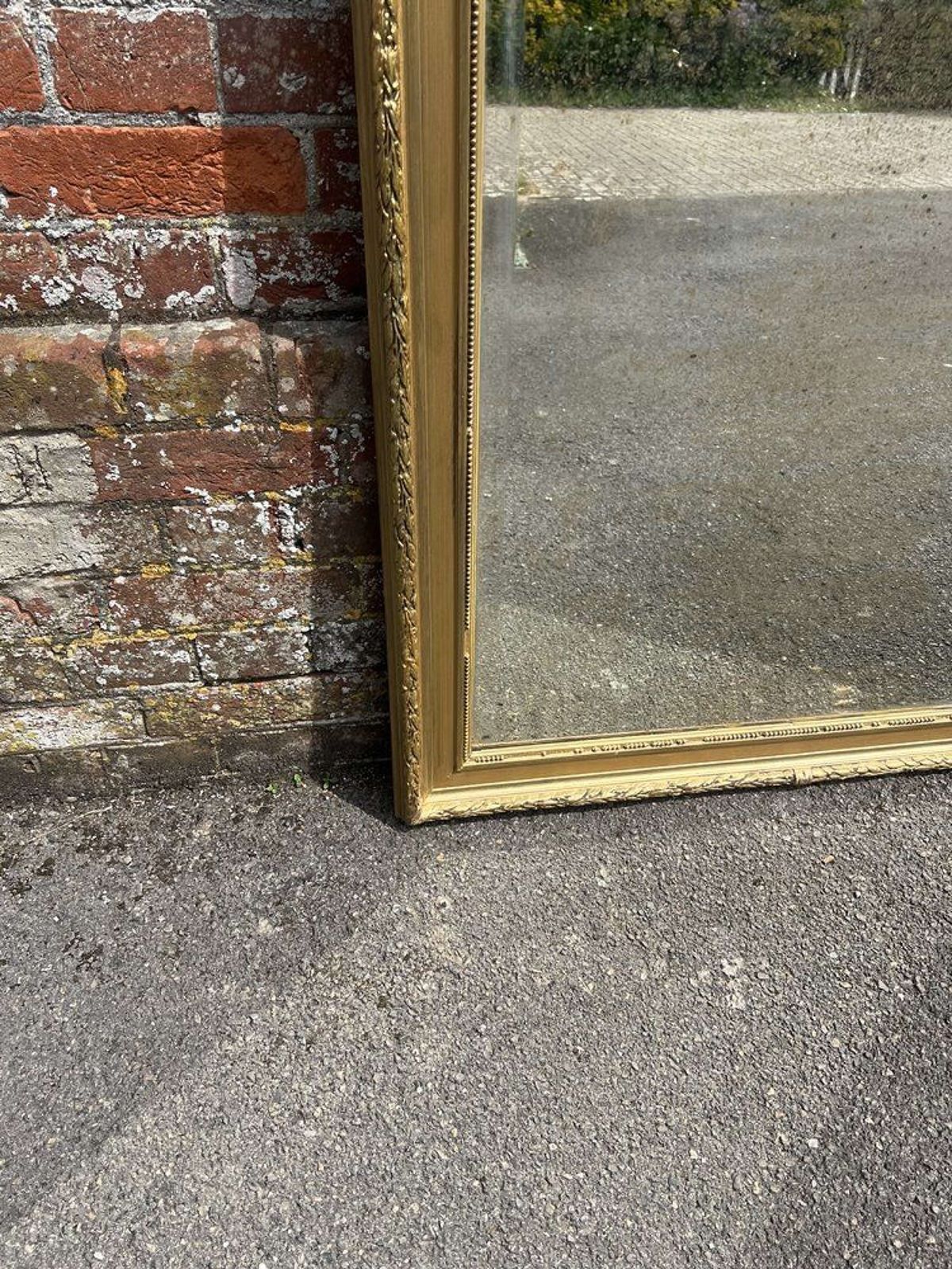 A Superb Large Antique French 19th C Simple Shaped Top Mirror. photo Home Decor