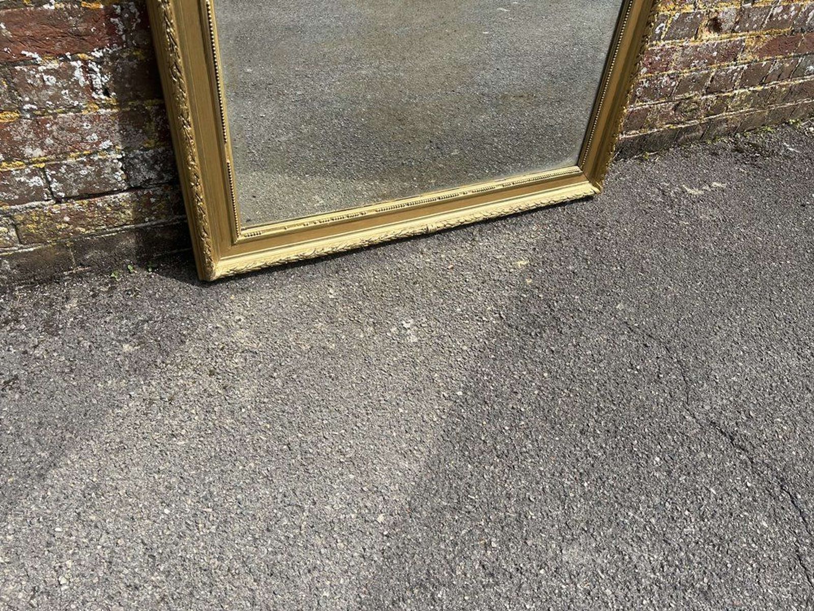 A Superb Large Antique French 19th C Simple Shaped Top Mirror. photo 895.0
