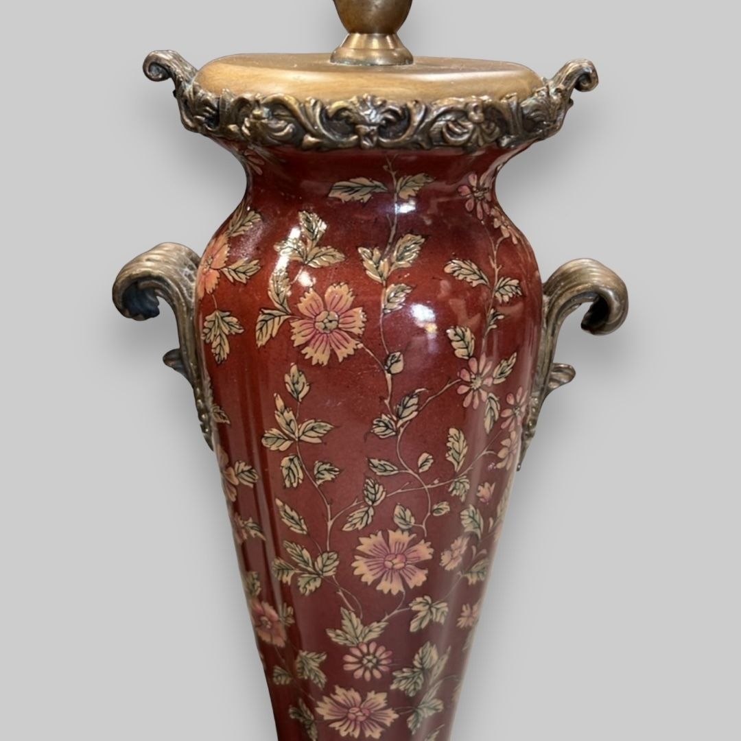 An Attractive Pair Of American Bronze Mounted Porcelain Lamps photo furniture