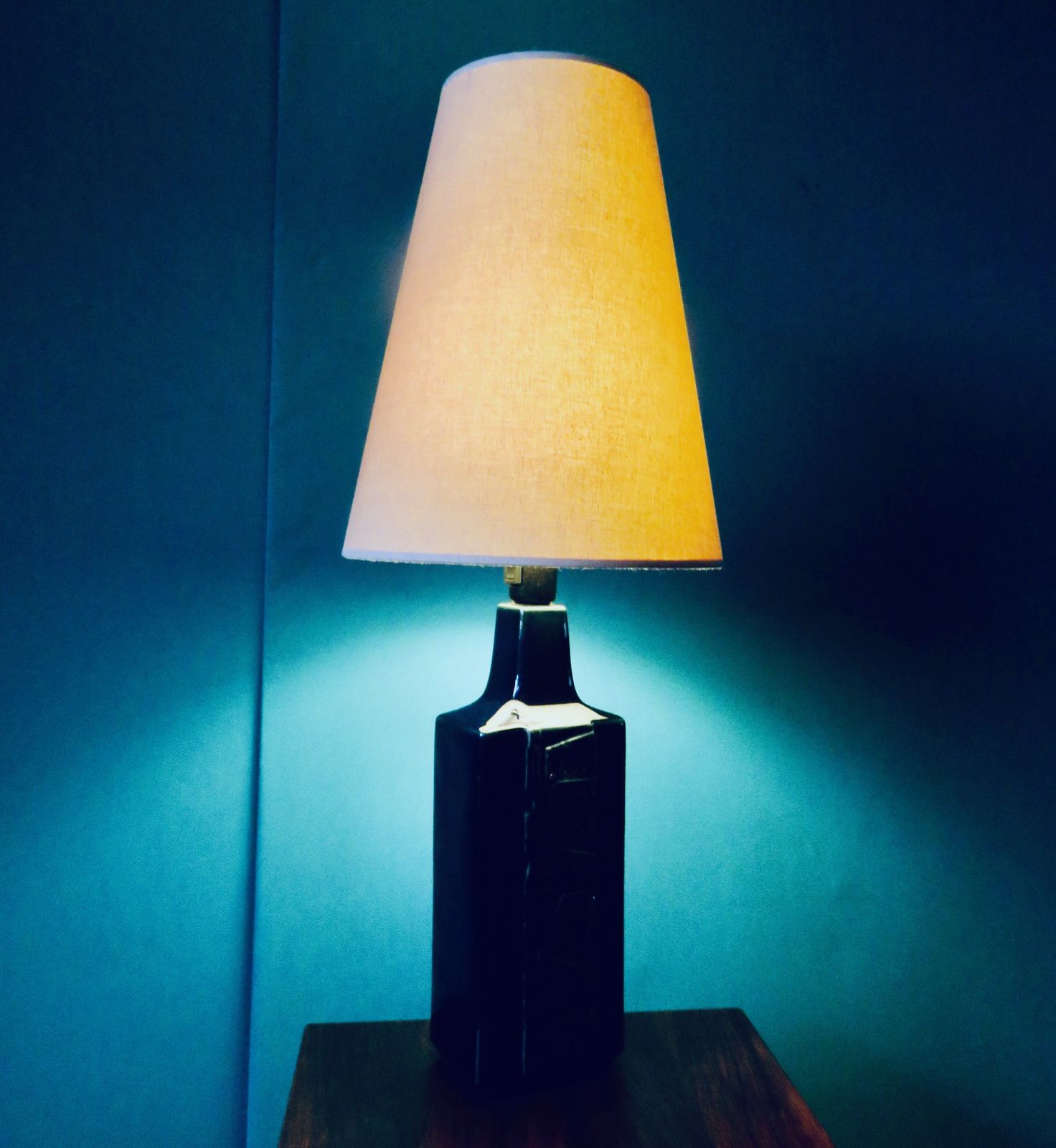 photo furniture High Table Lamp In Art Nouveau Sandstone, With 3 Handles. France 1920
