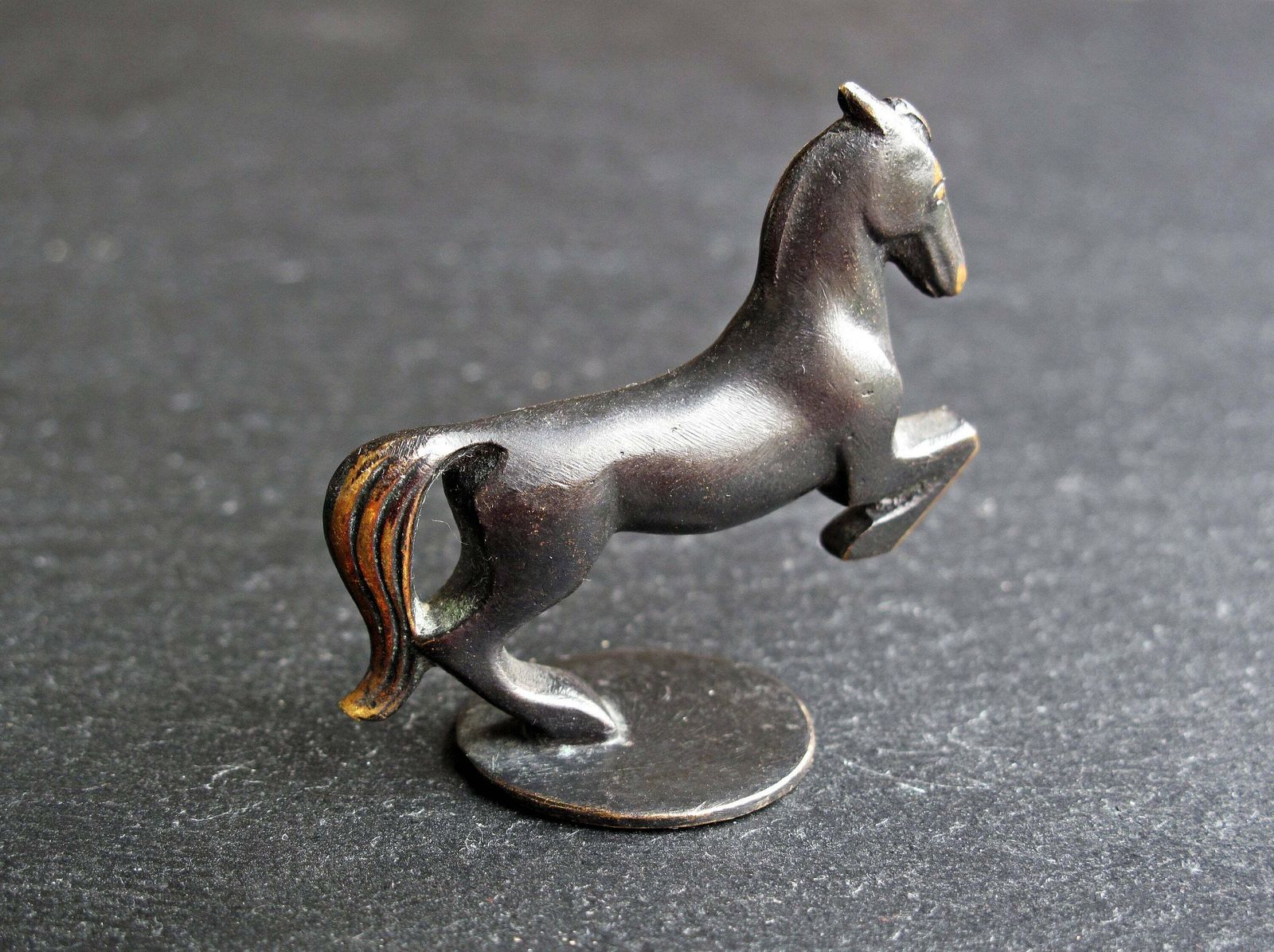 Richard Rohac Small Horse   Blackened Brass Small Horse By Richard Rohac Of Austria photo buy