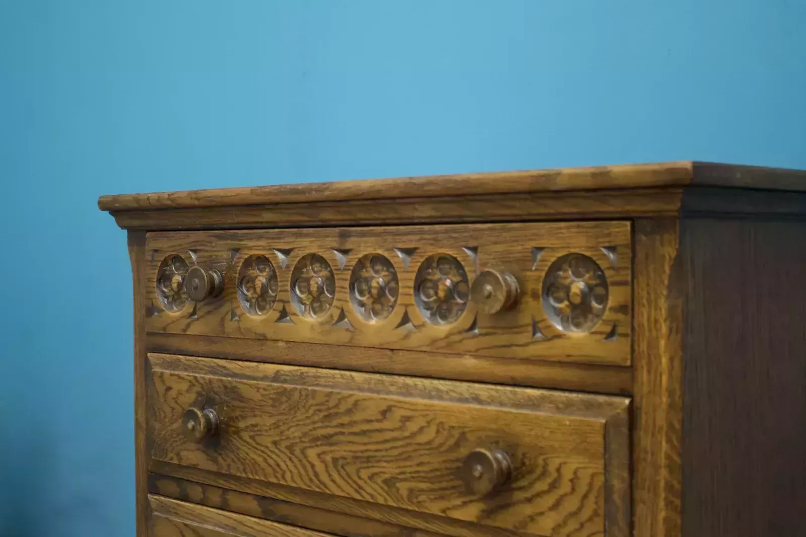 Antique Style Vintage Oak Chest Of Drawers photo 499.0
