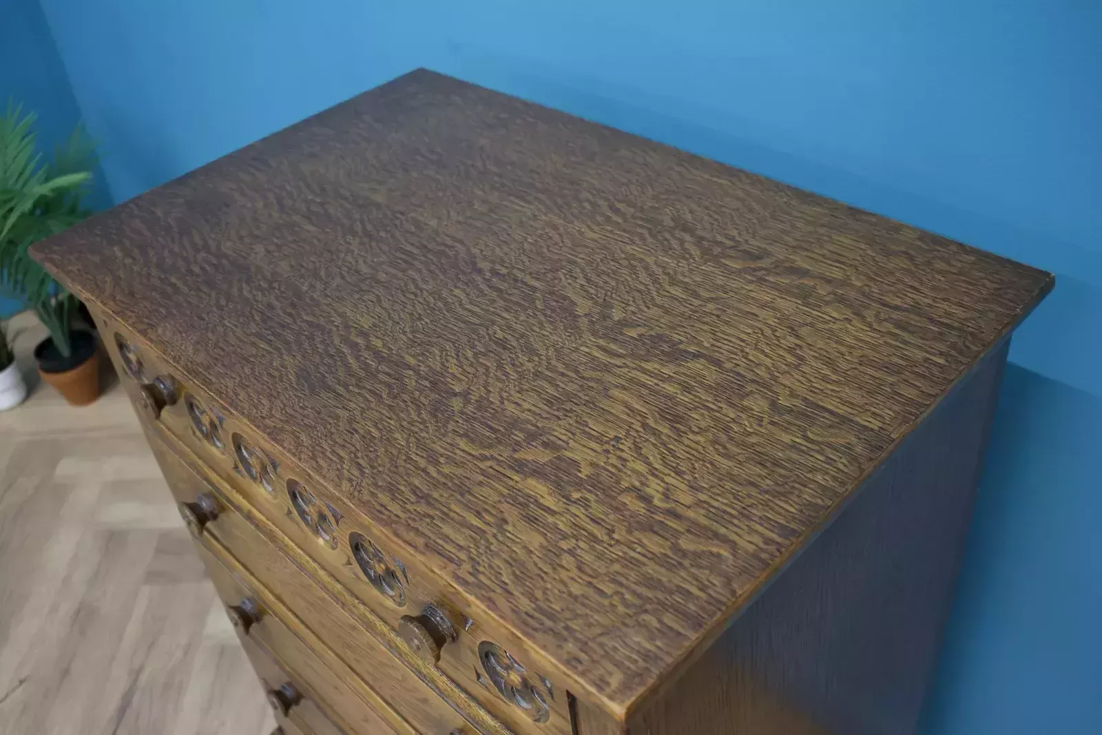 Antique Style Vintage Oak Chest Of Drawers photo vinterior