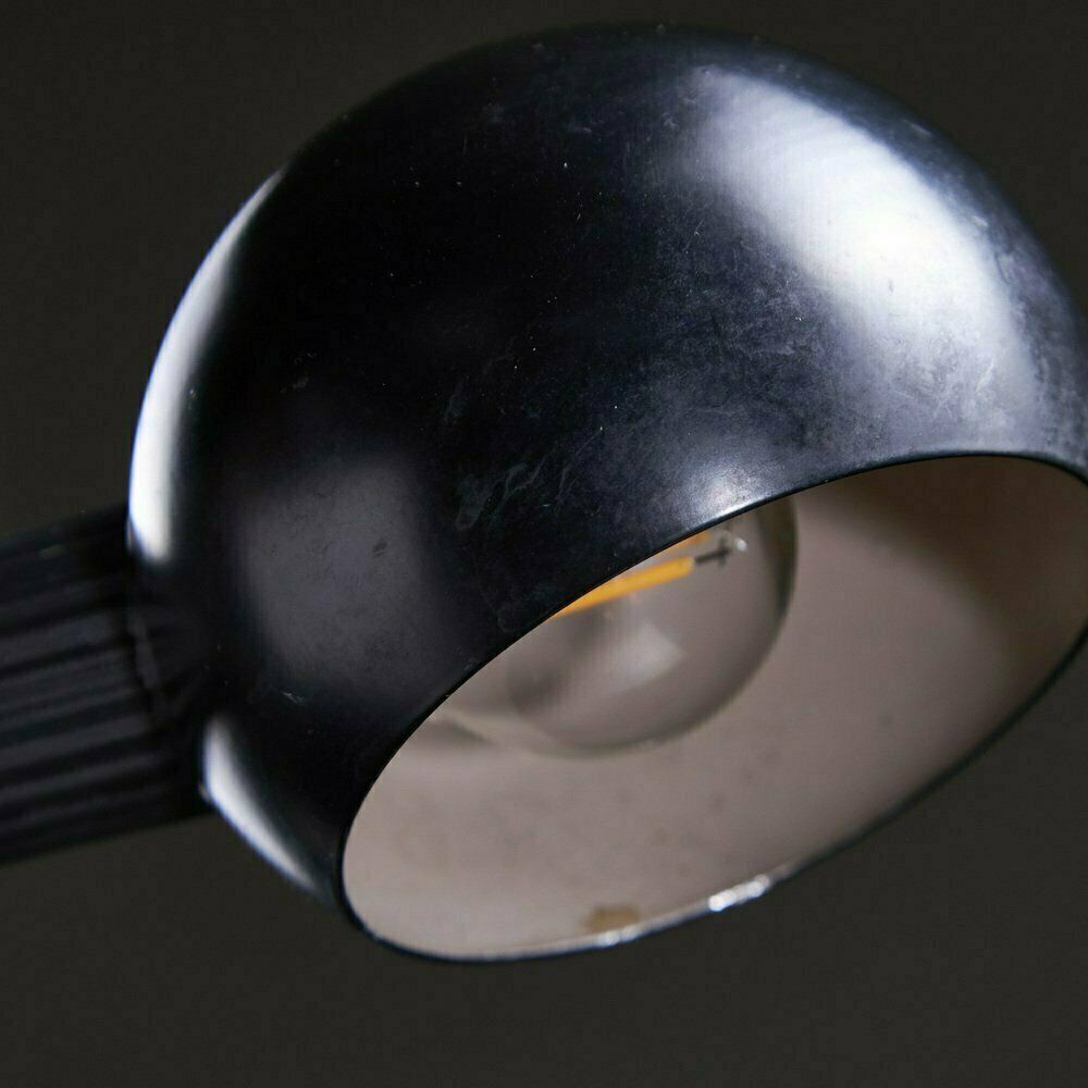photo furniture Matte Black Table Lamp With Spherical Hood 1980s