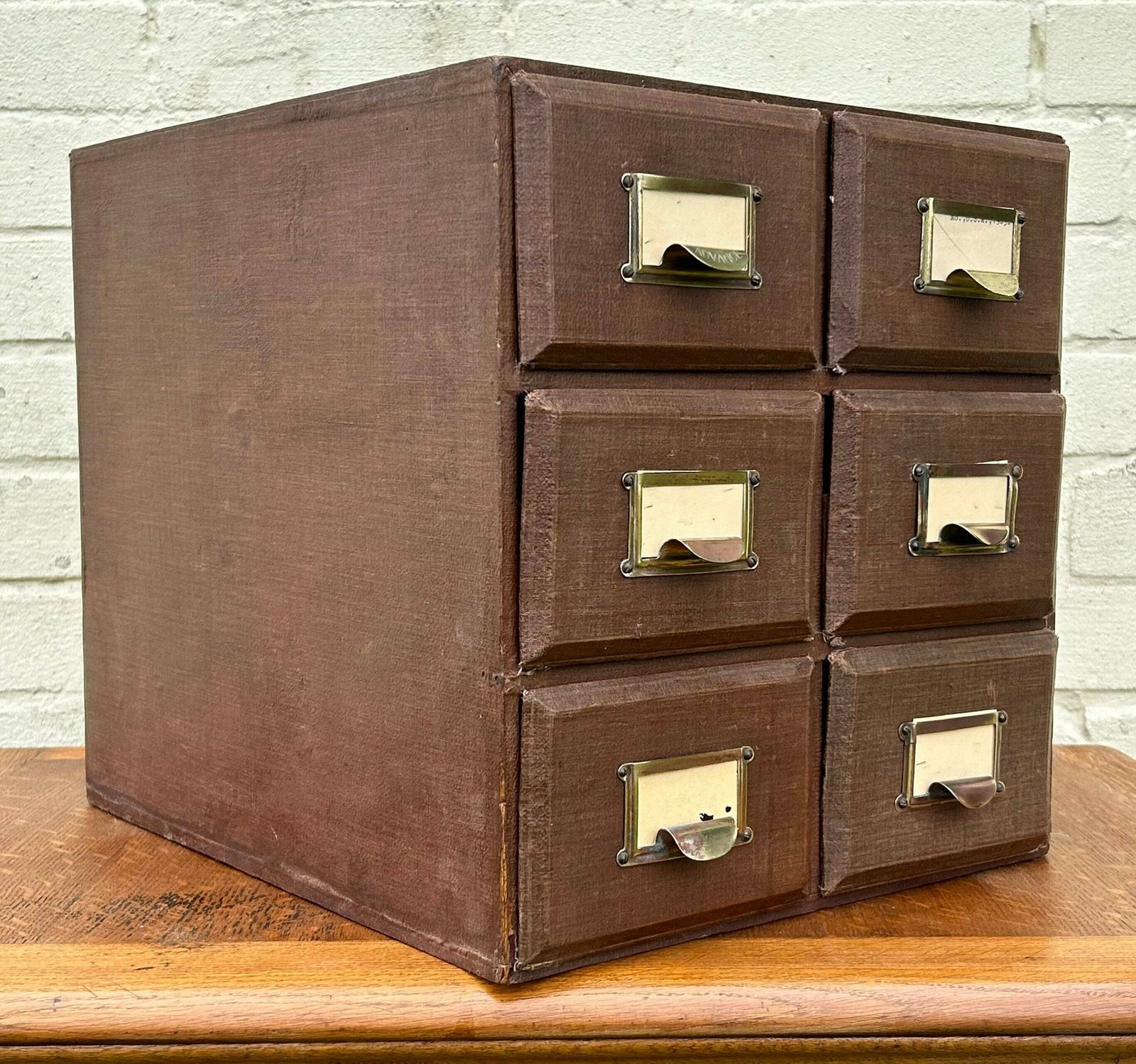 1960s Ply Six Drawer Cabinet Specimen Collectors Library Card Industrial Antique Vintage Haberdashery Storage