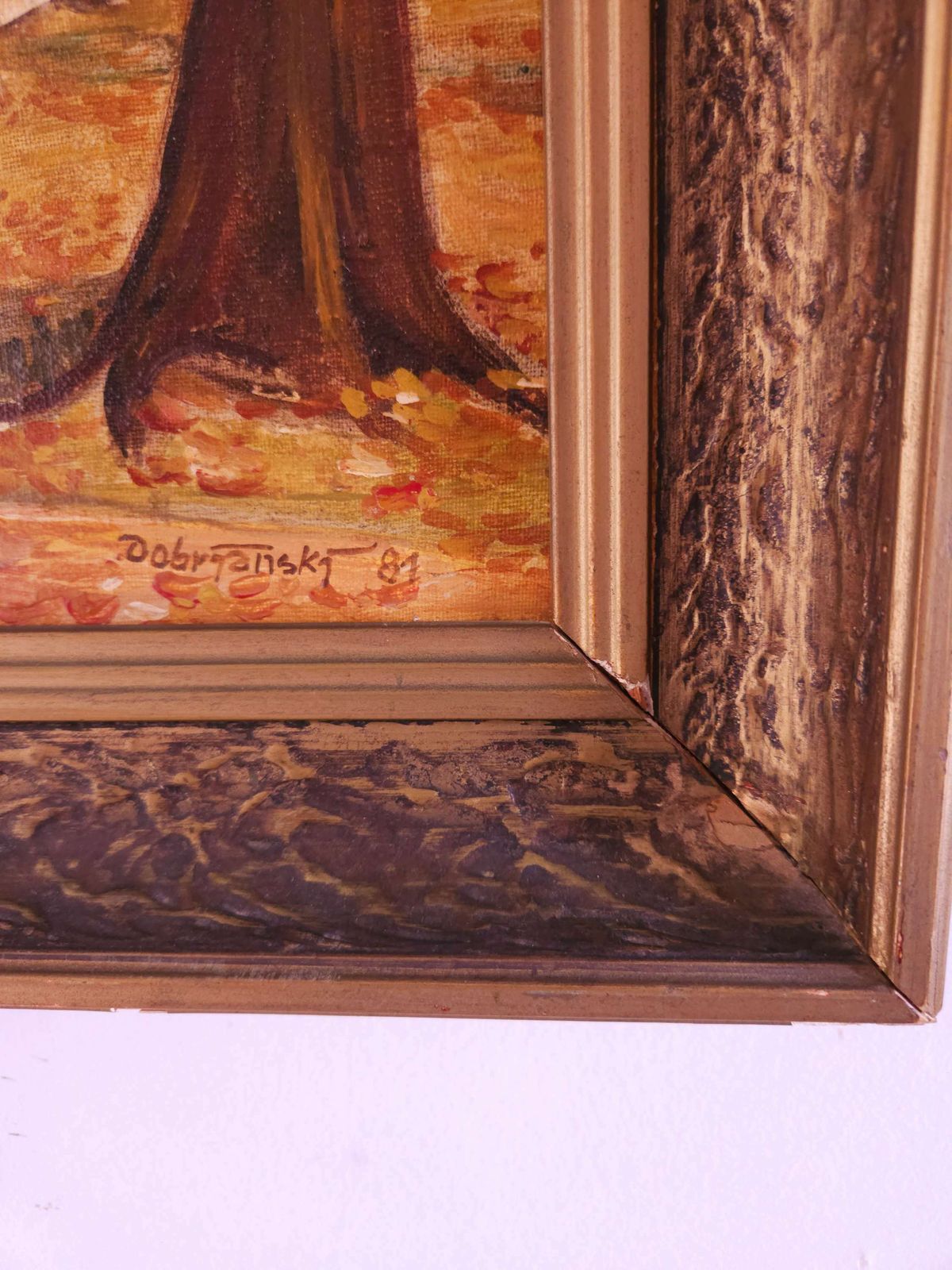 Large And Striking, Framed Oil On Canvas, Signed By Artist Dobryansky photo vintage