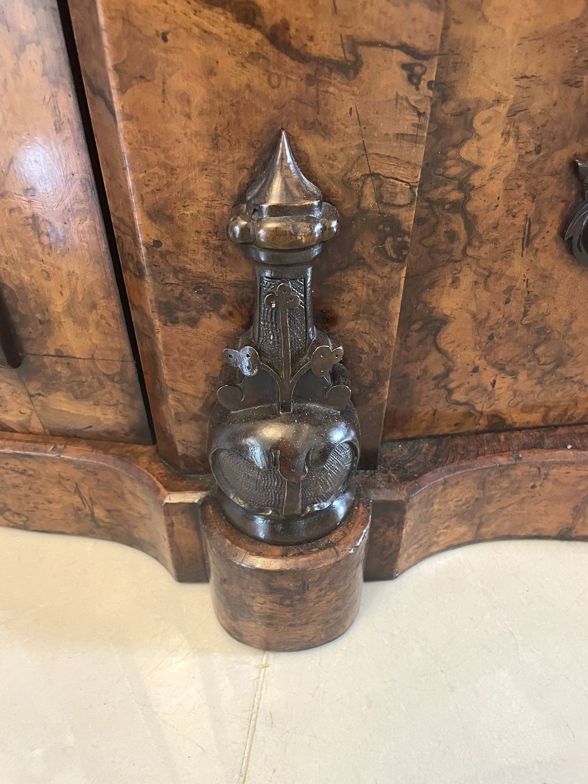 Outstanding Quality Antique 19th Century Burr Walnut Marble Top Credenza photo buy